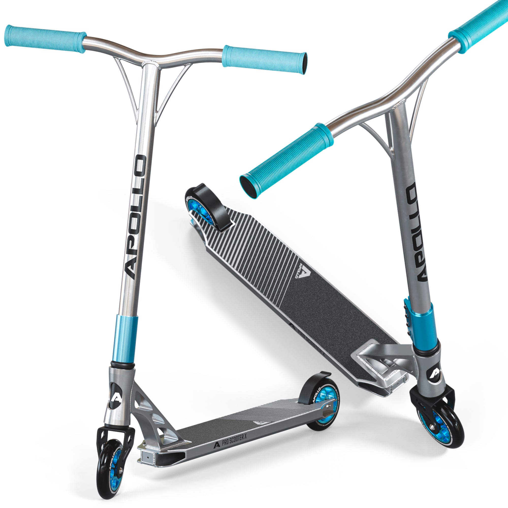 Apollo High-End Stunt Scooter 'Genesis' Stuntstep met aluminium kern & ABEC 9 Zilver