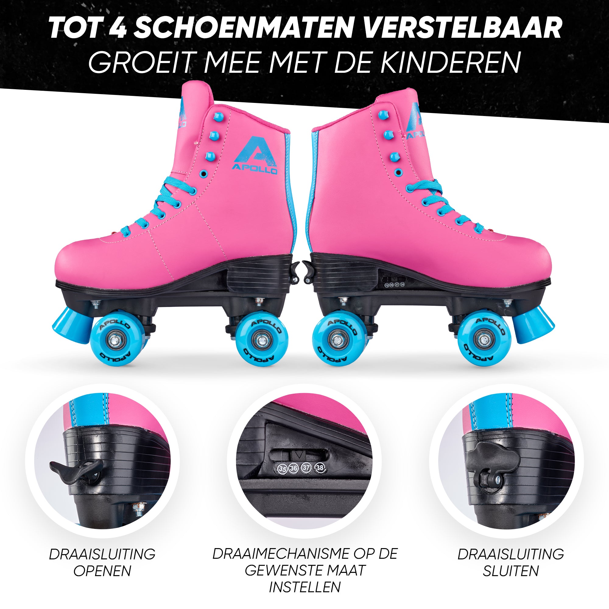 Apollo Disco Klassieke rolschaatsen voor kinderen en volwassenen - Funky L (39-42)