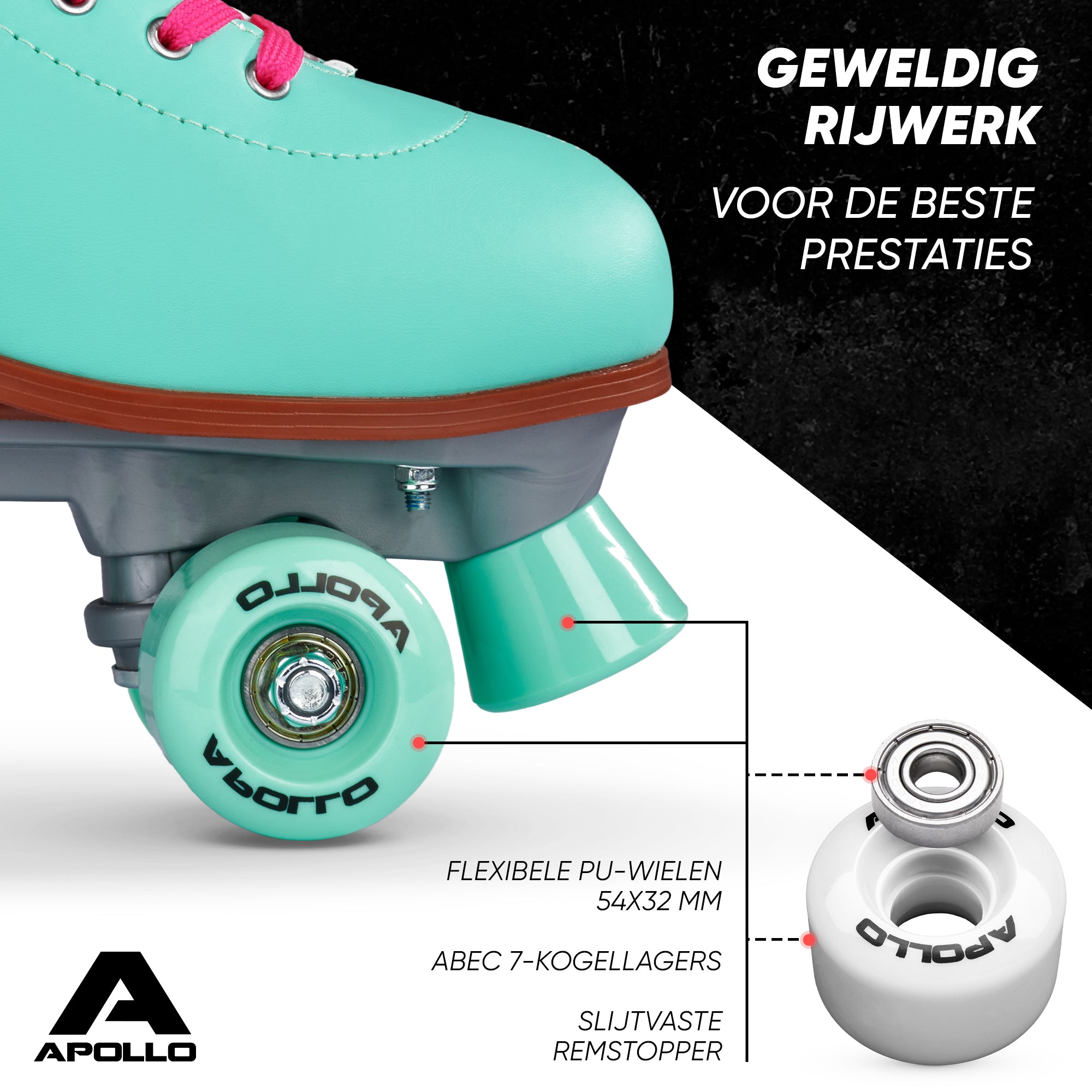 Apollo Disco Klassieke rolschaatsen voor kinderen en volwassenen - Lagoon L (39-42)