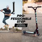 Apollo Stunt Scooter 'Genius Pro' hoogwaardige stuntstep met ABEC 9 kogellagers Zwart Blauw