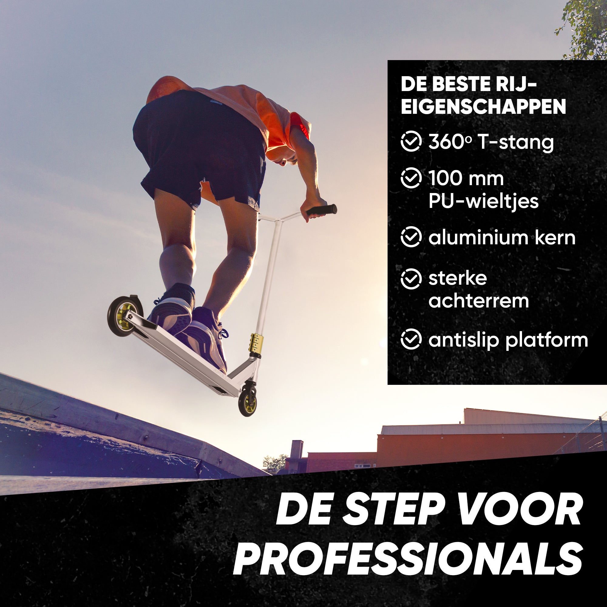 Apollo Stuntstep - Star Pro - Hoogwaardige geanodiseerde professionele stuntstep Weiß Gold