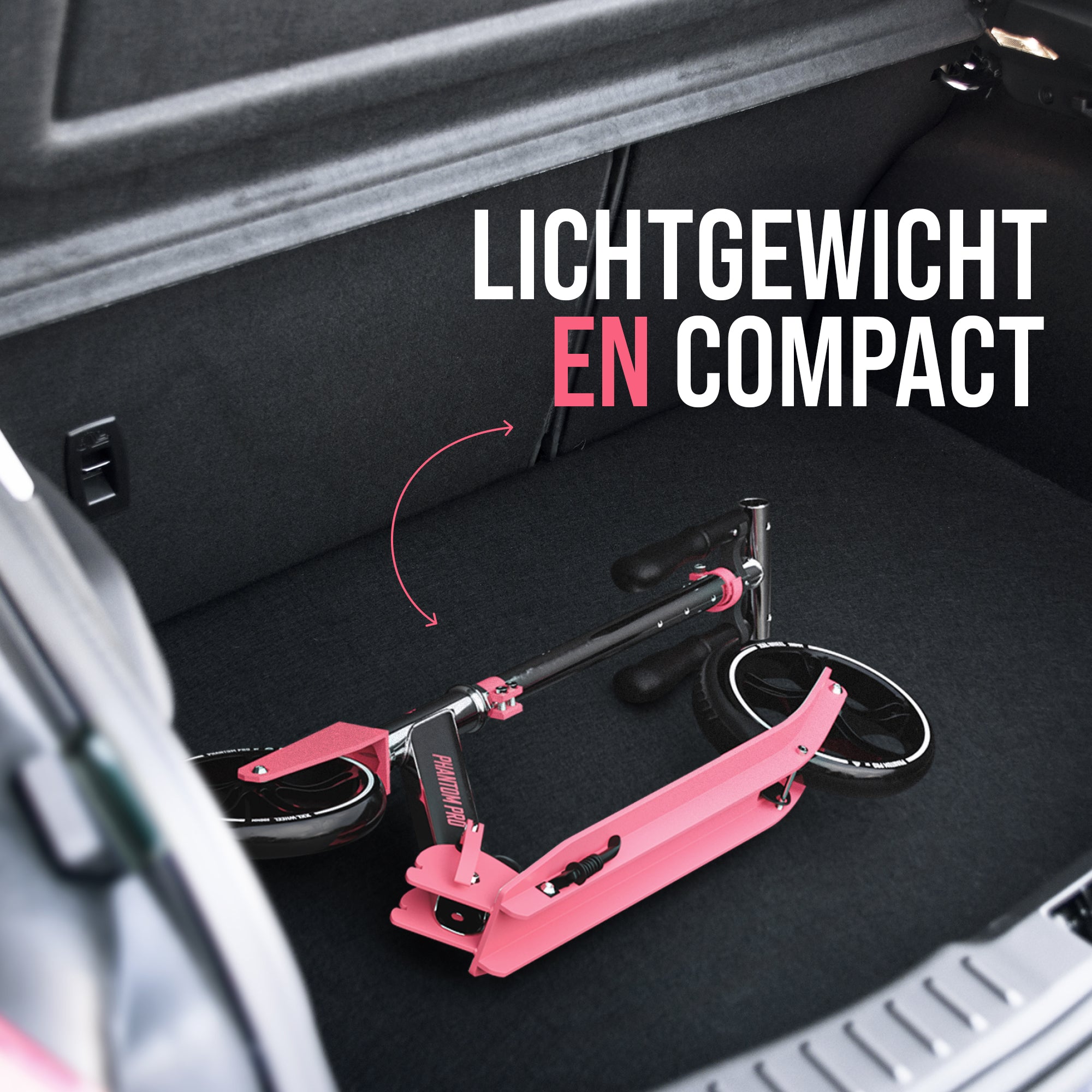 Apollo Klappbarer City Roller für Kinder "Phantom" höhenverstellbarer Tretroller Pink Silber