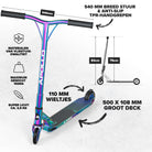 Apollo High-End Stunt Scooter 'Genesis' Stuntstep met aluminium kern & ABEC 9 Full Rainbow