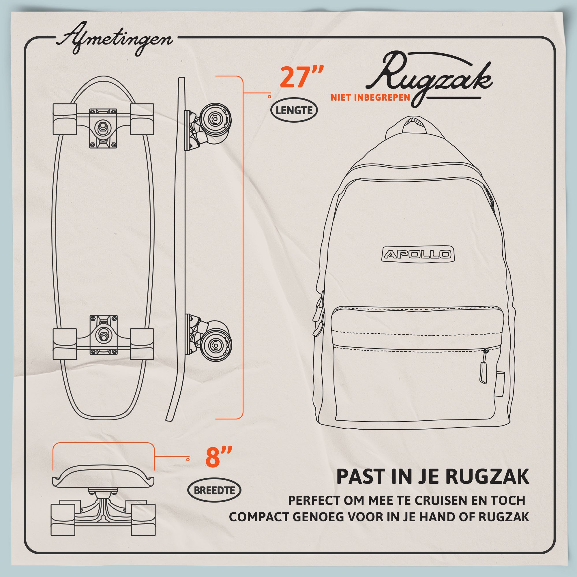 Apollo Mini-Longboard | Midi-Cruiser, compleet board 27" - Savaii Savaii
