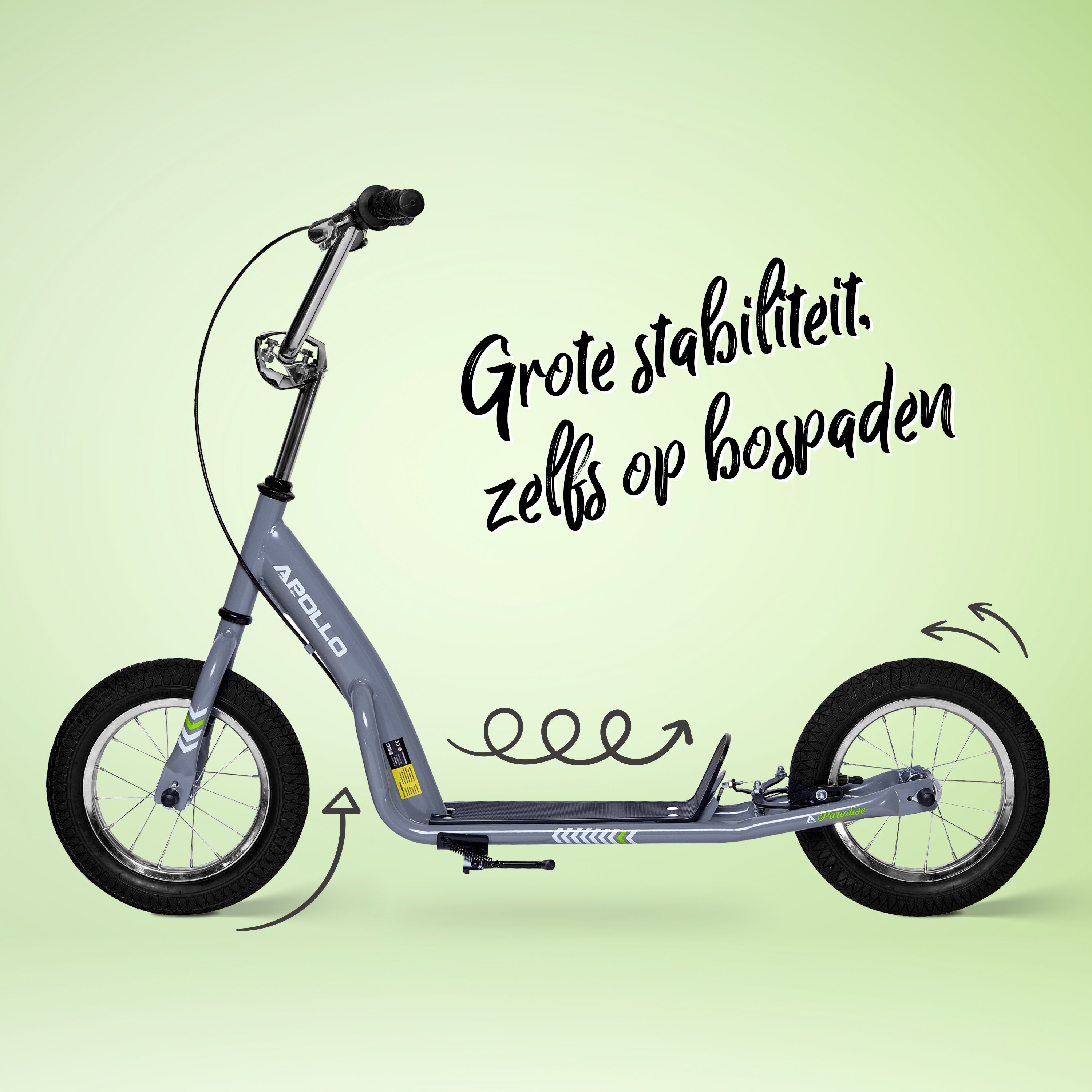 Apollo Paradise Retro step met luchtbanden 12,5 inch Grijs