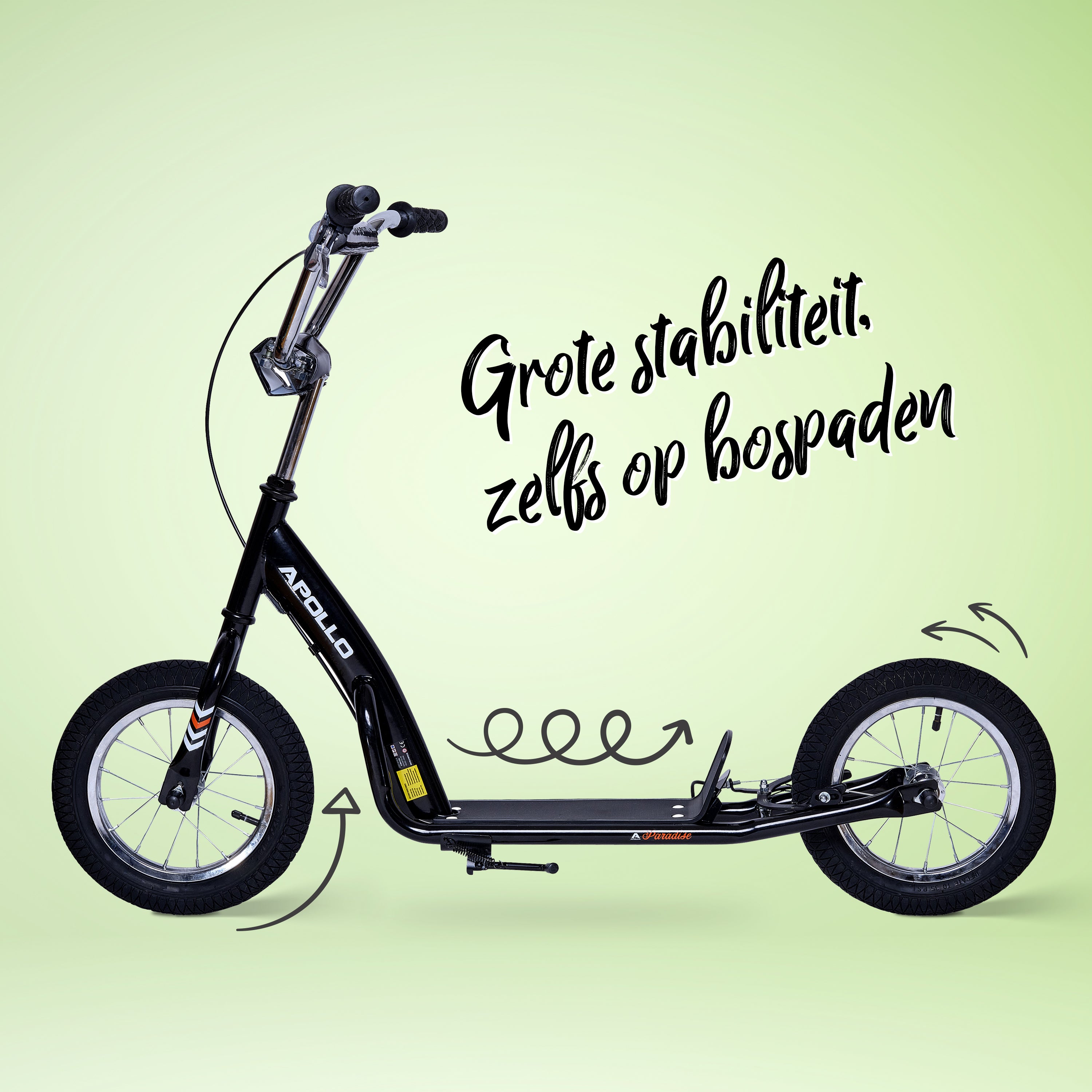 Apollo Paradise Retro step met luchtbanden 12,5 inch Zwart