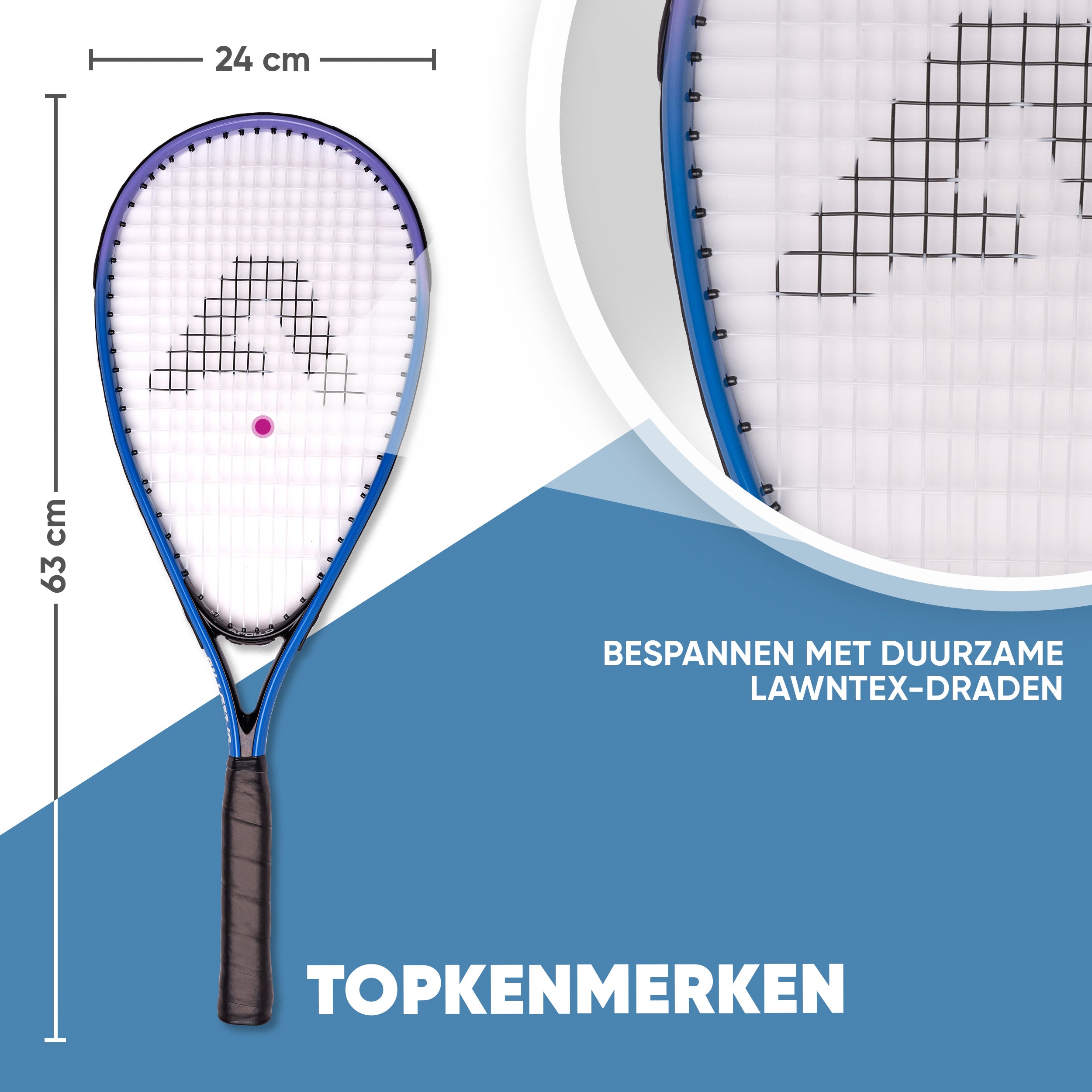 Apollo Speed Badmintonset met Badmintonshuttles en Badmintonracket Blauw