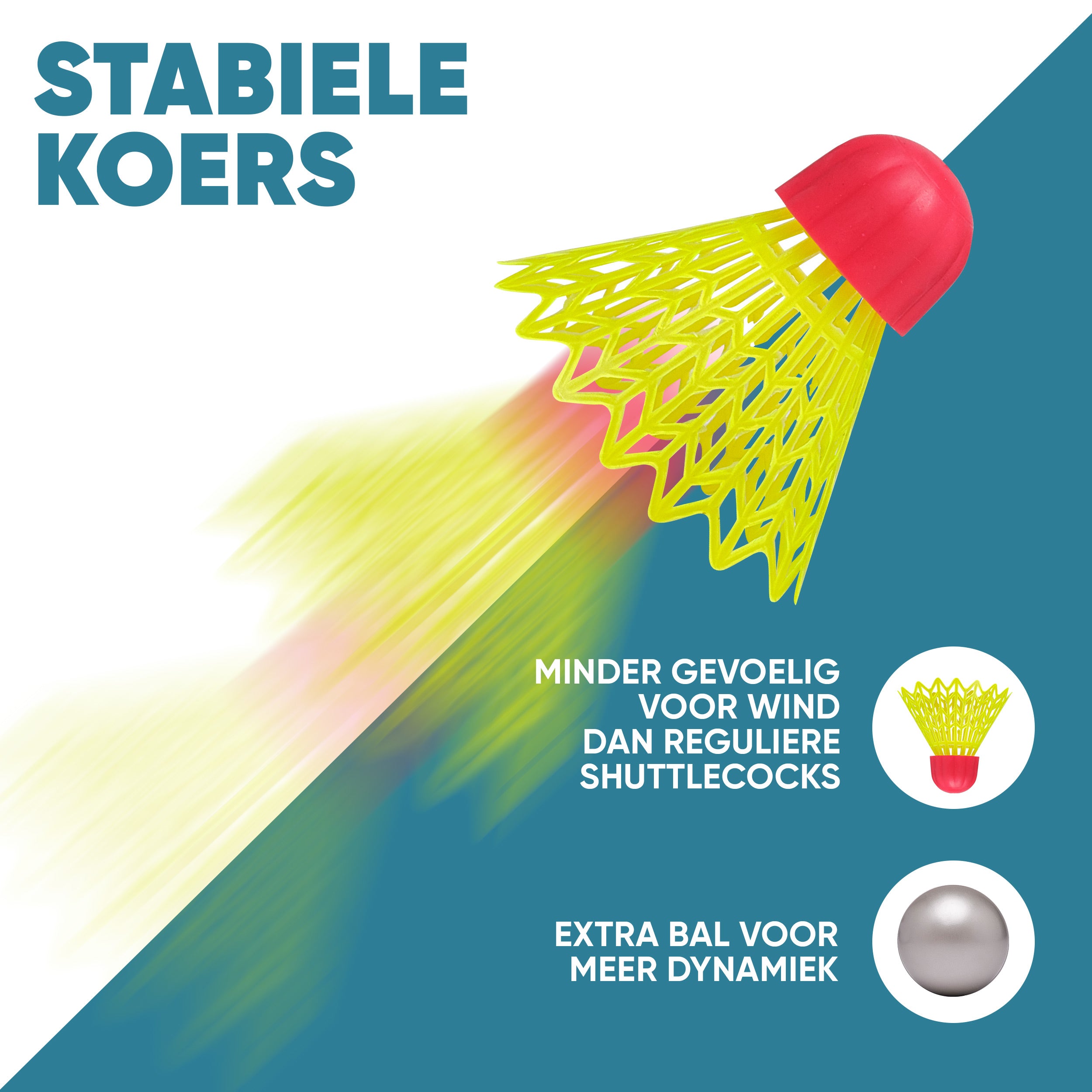 Apollo Speed Badmintonset met Badmintonshuttles en Badmintonracket Blauw Roze