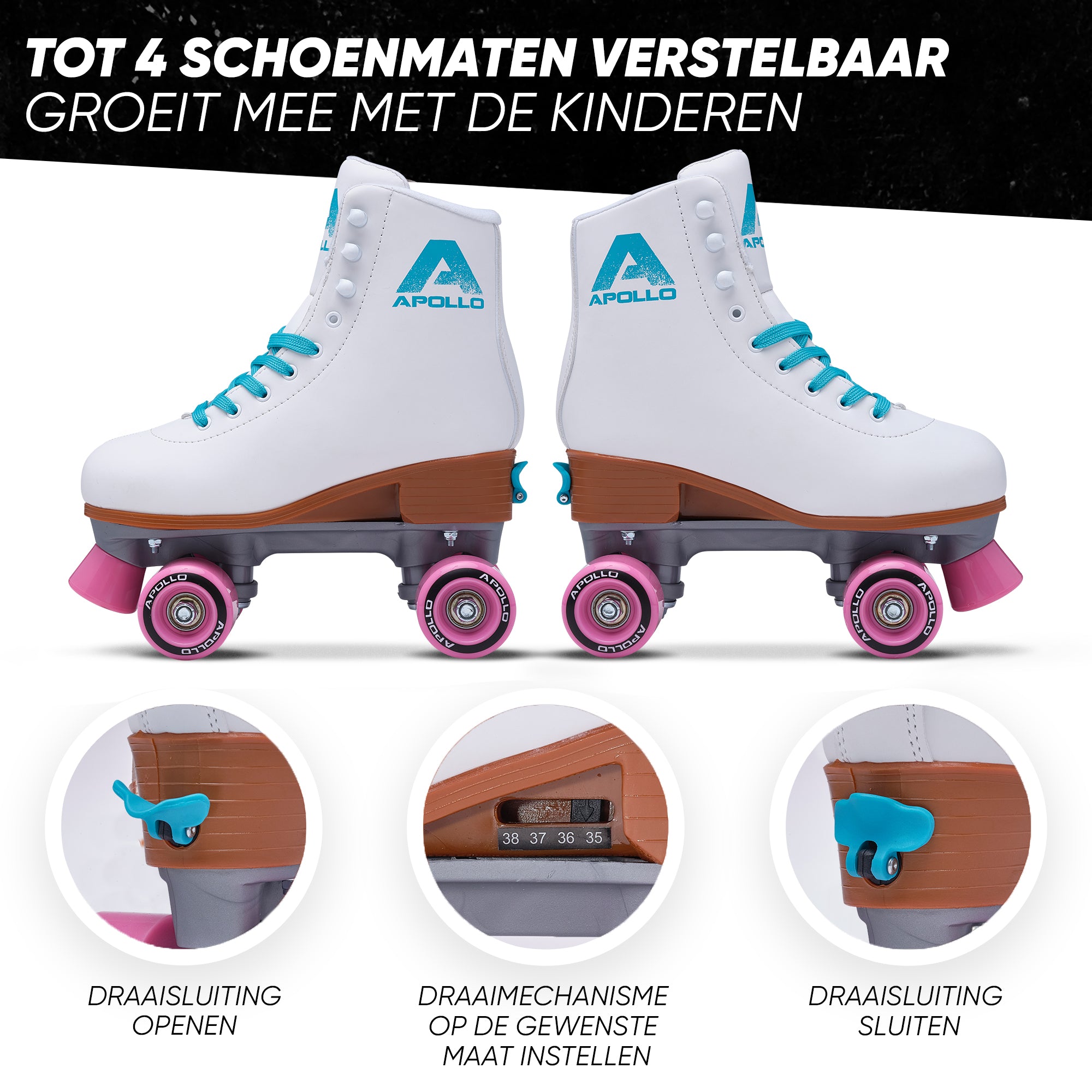 Apollo Disco Klassieke rolschaatsen voor kinderen en volwassenen - Venus L (39-42)