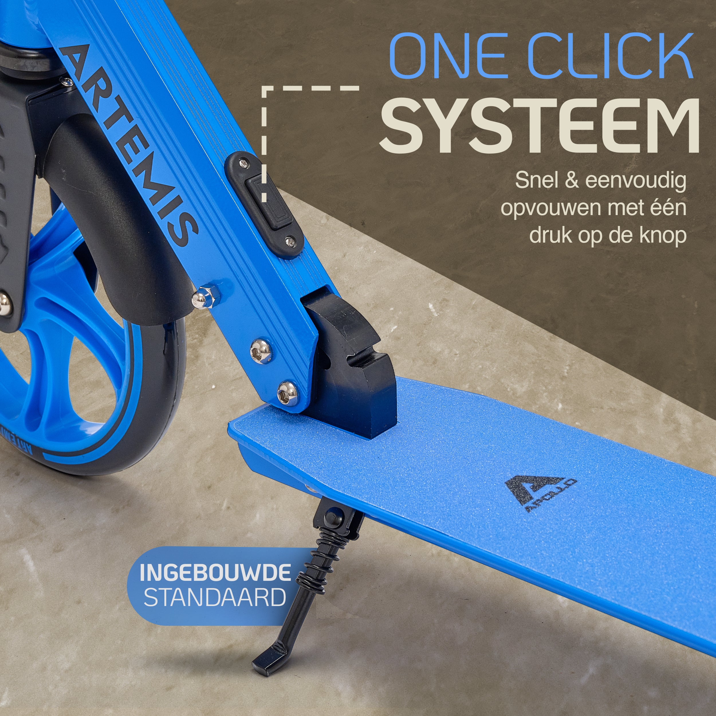 Apollo Artemis opvouwbare City Scooter in hoogte verstelbare step Blauw
