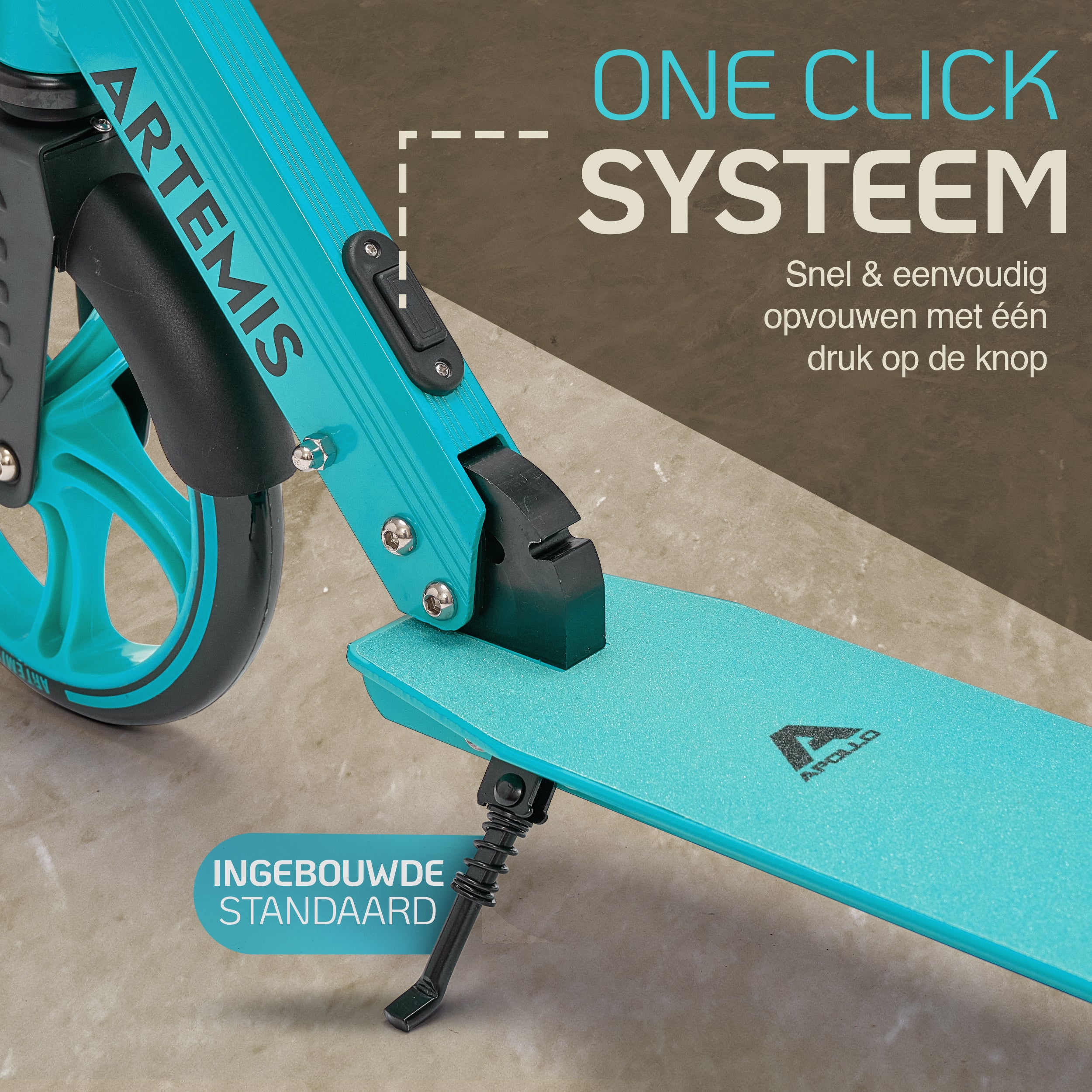 Apollo Artemis opvouwbare City Scooter in hoogte verstelbare step Mint