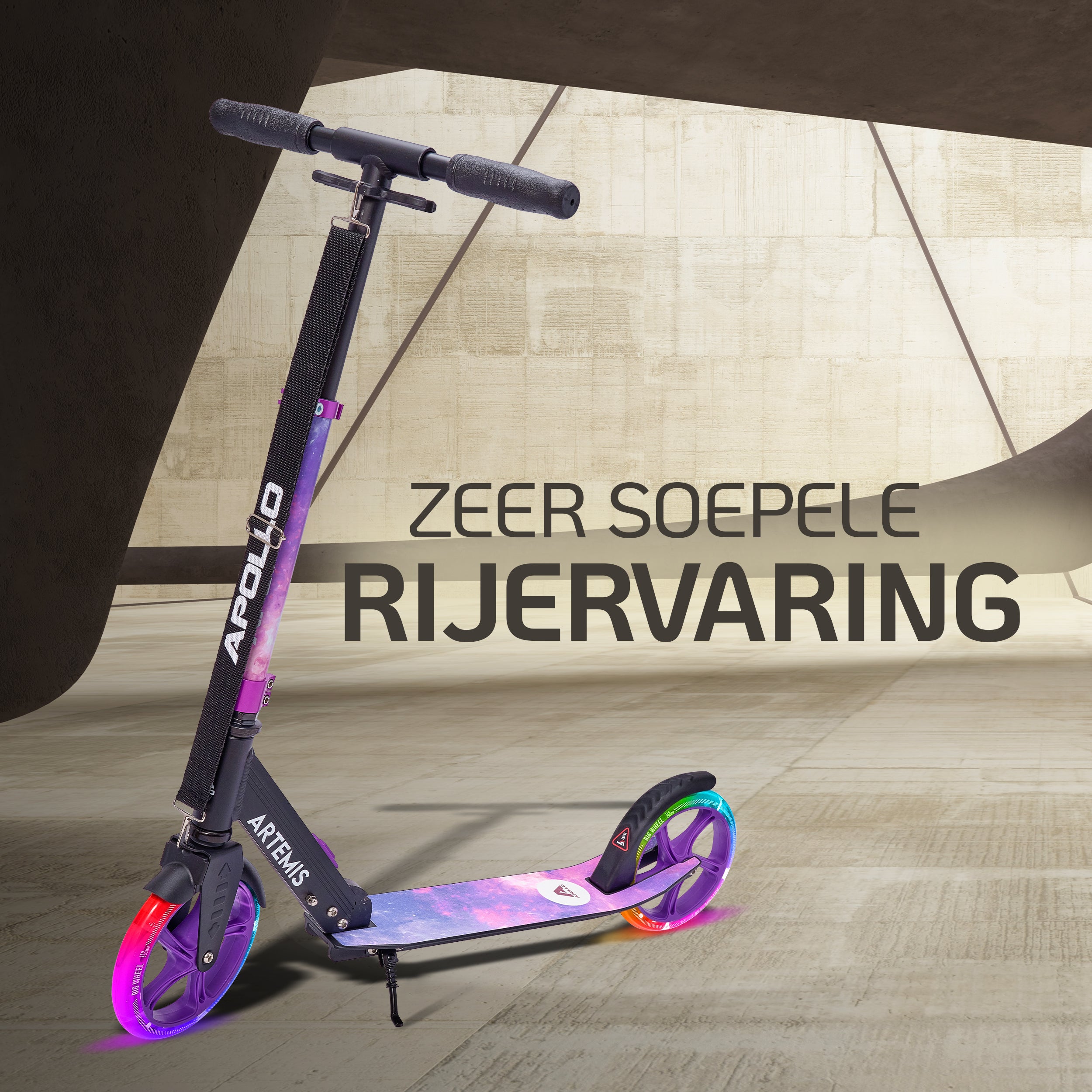 Apollo Artemis opvouwbare City Scooter in hoogte verstelbare step Starlight