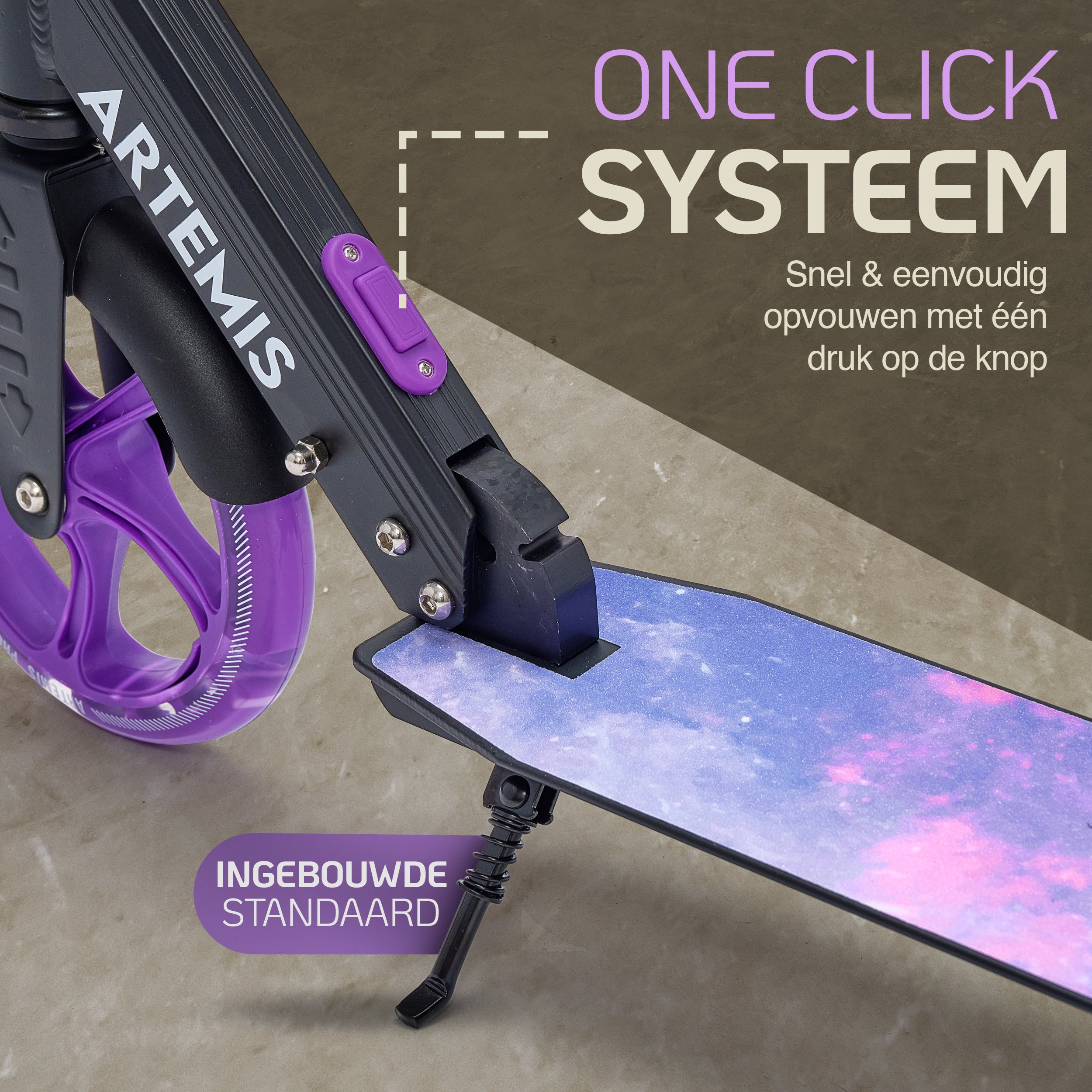 Apollo Artemis opvouwbare City Scooter in hoogte verstelbare step Starlight