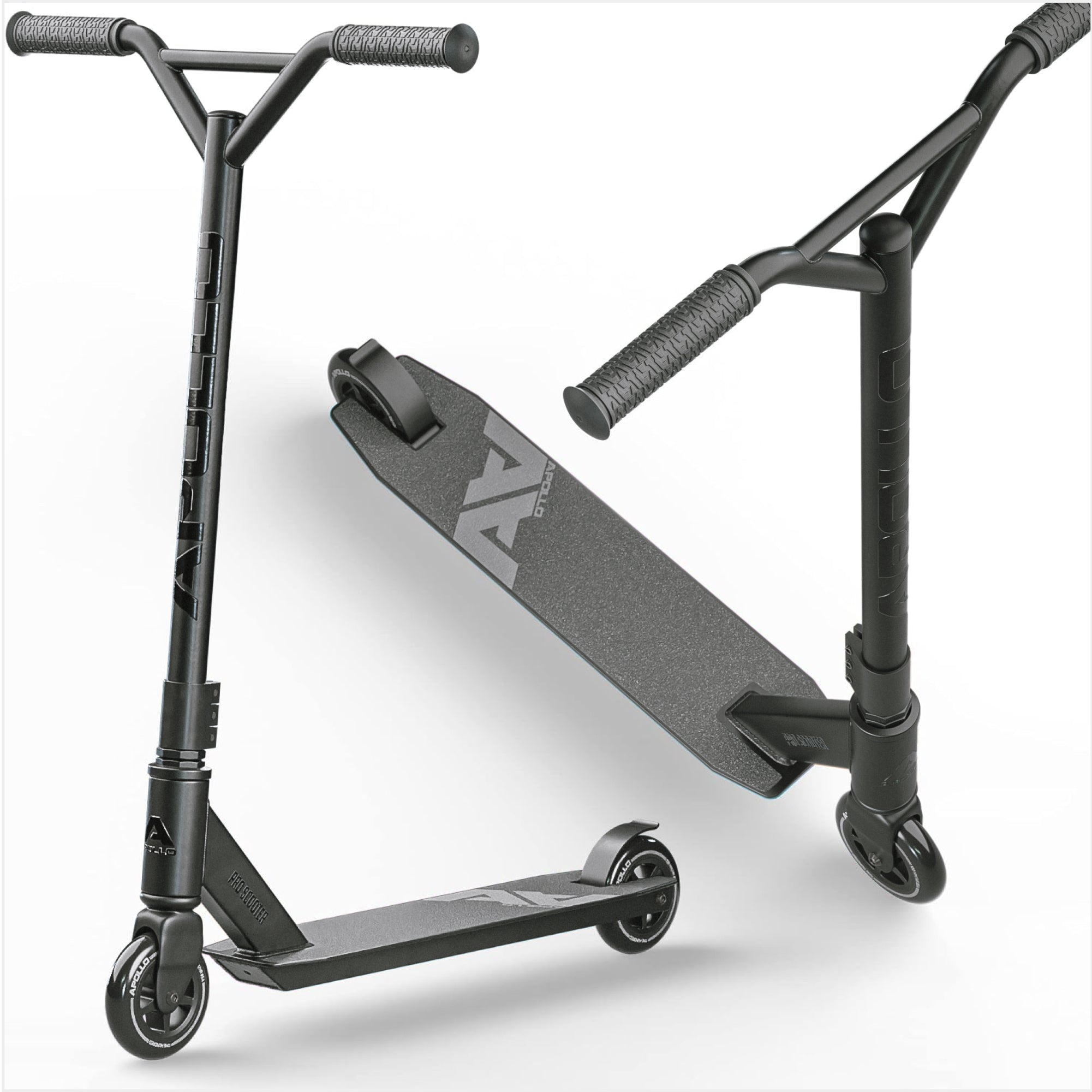 Apollo Stunt Scooter 'Genius Pro' hoogwaardige stuntstep met ABEC 9 kogellagers Zwart