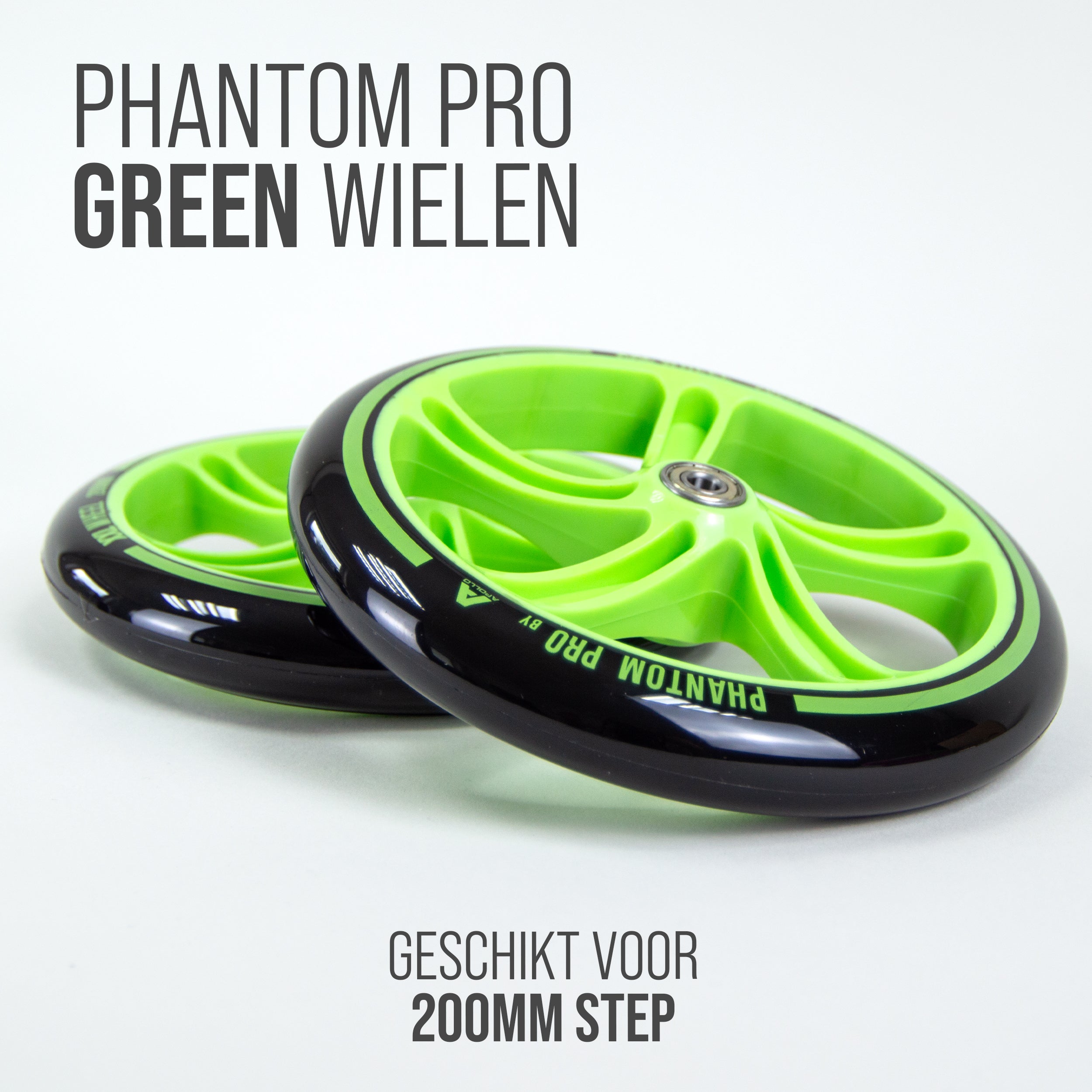 Apollo 200 mm Vervangingswielen set voor Apollo City Scooter Groen Zwart