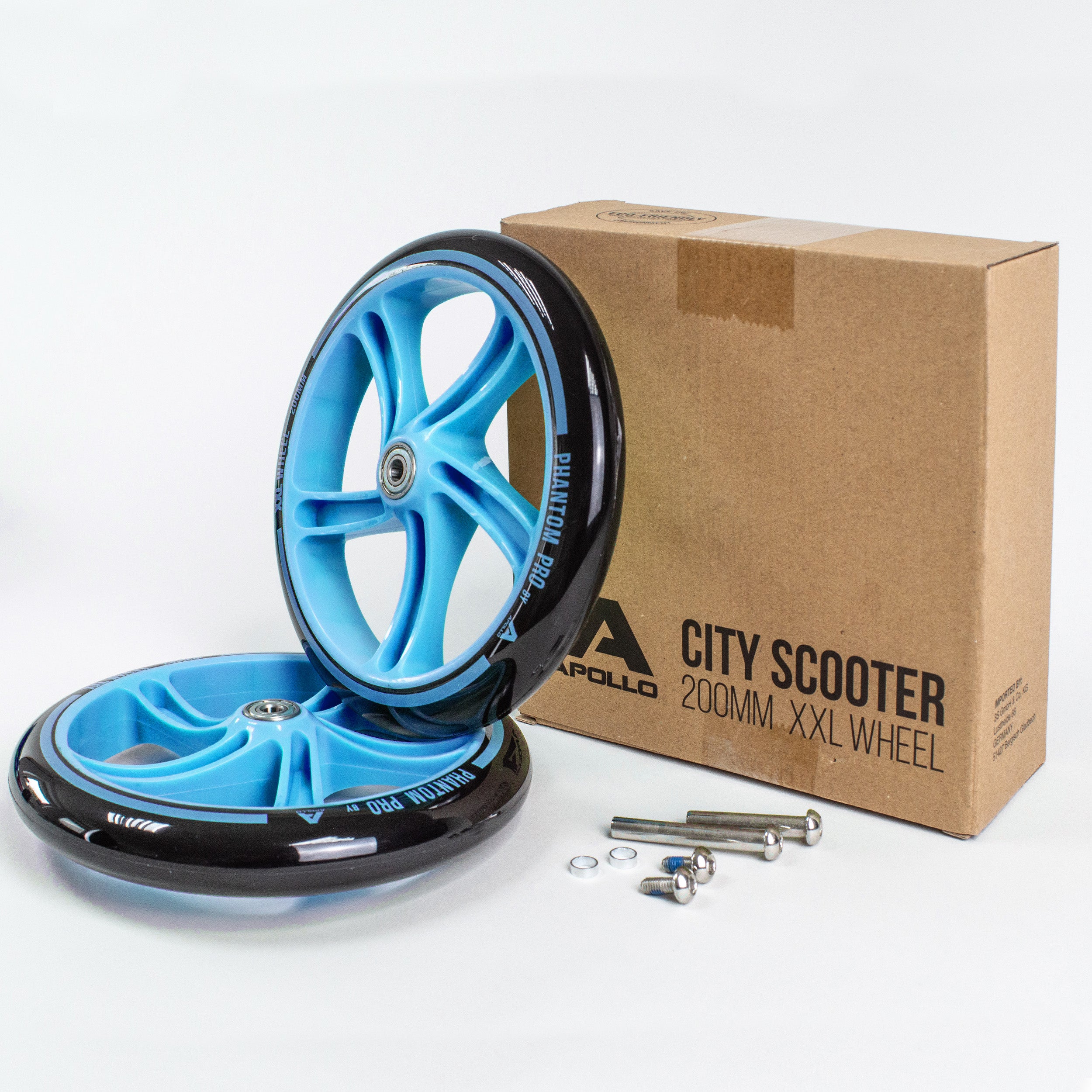 Apollo 200 mm Vervangingswielen set voor Apollo City Scooter Blauw Zwart