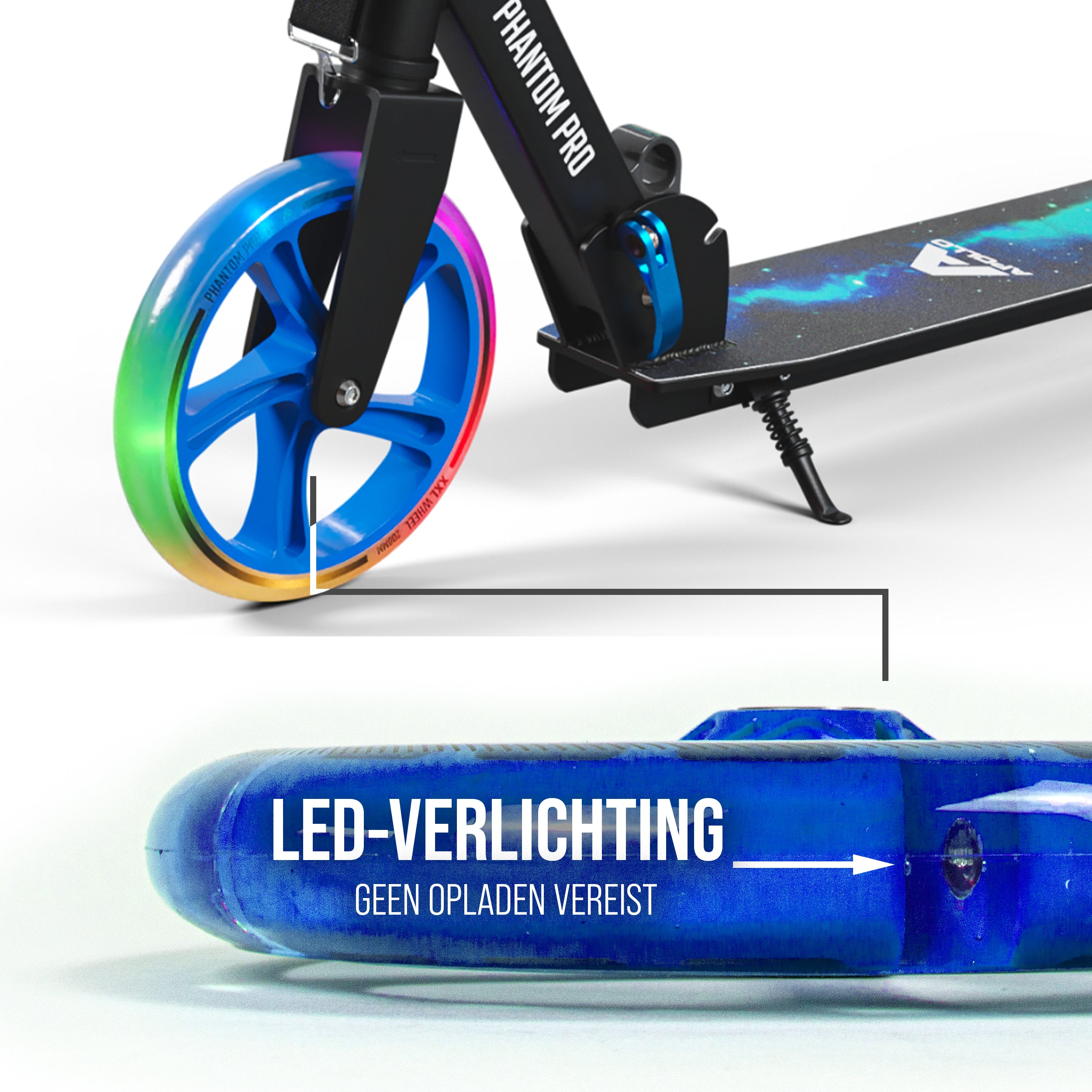 Apollo 200 mm Vervangingswielen set voor Apollo City Scooter LED Blauw