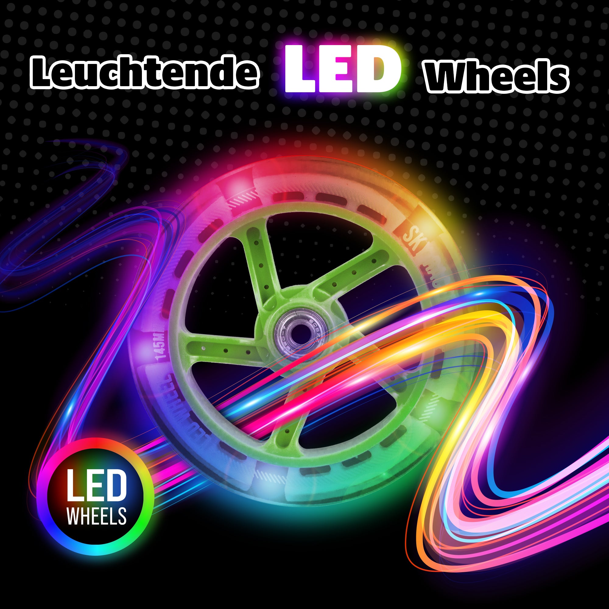 Apollo APOLLO Vervangingswielenset voor Skyracer - 145 mm wielenset Groen