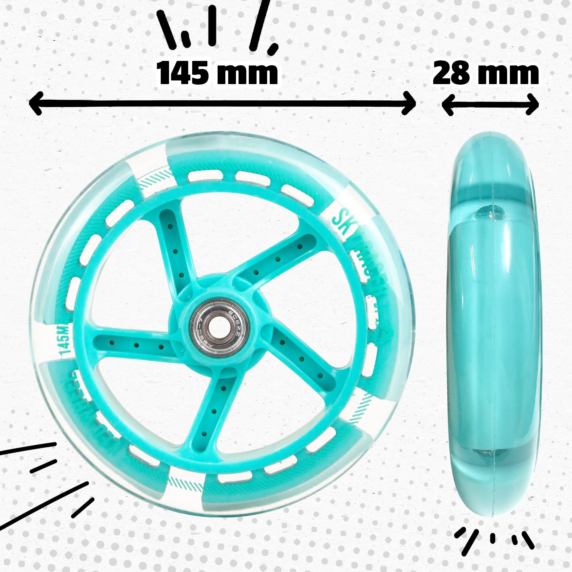 Apollo APOLLO Vervangingswielenset voor Skyracer - 145 mm wielenset Mint