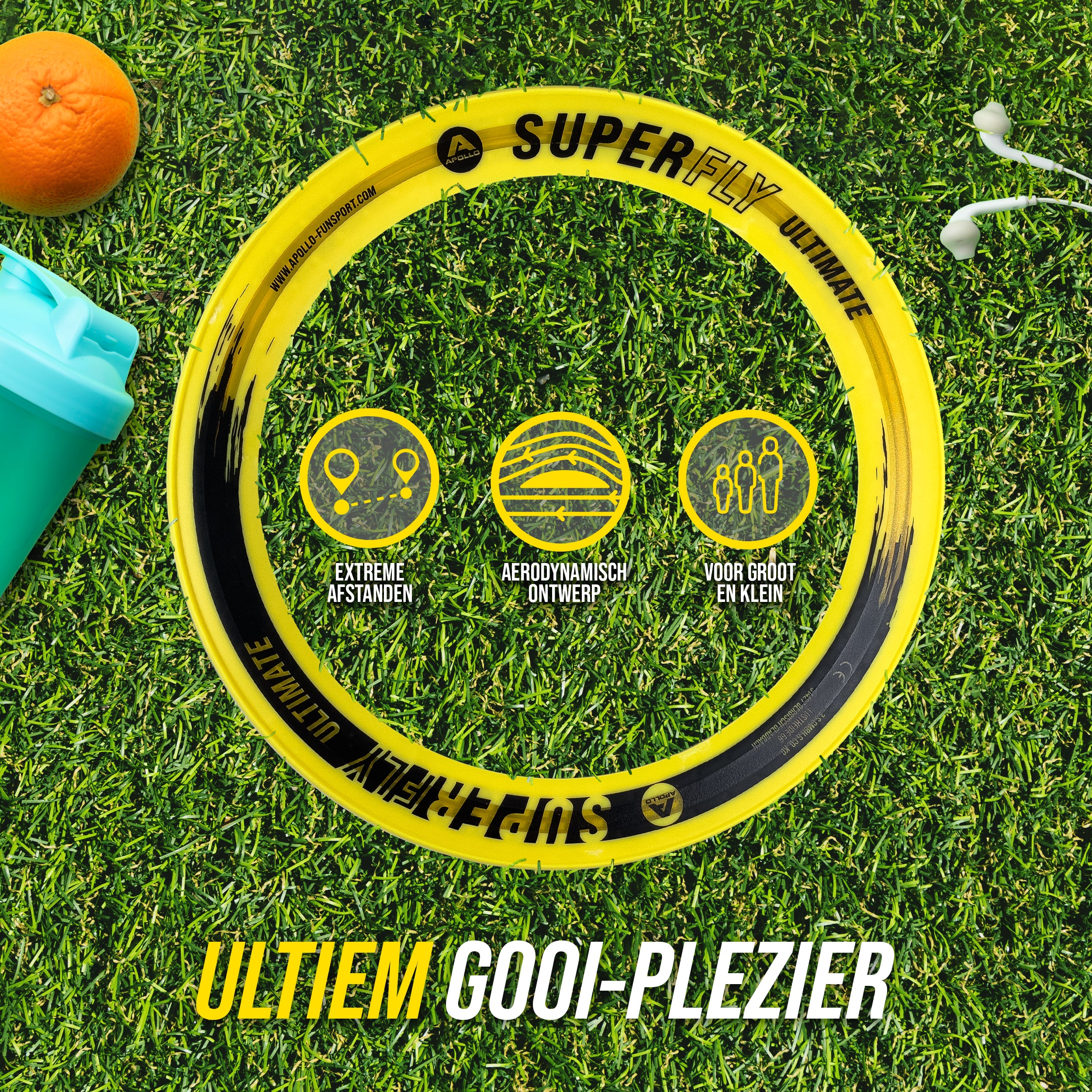 Apollo Apollo Superfly Werpring - Aerodynamische Professionele Vliegende Schijf Gelb
