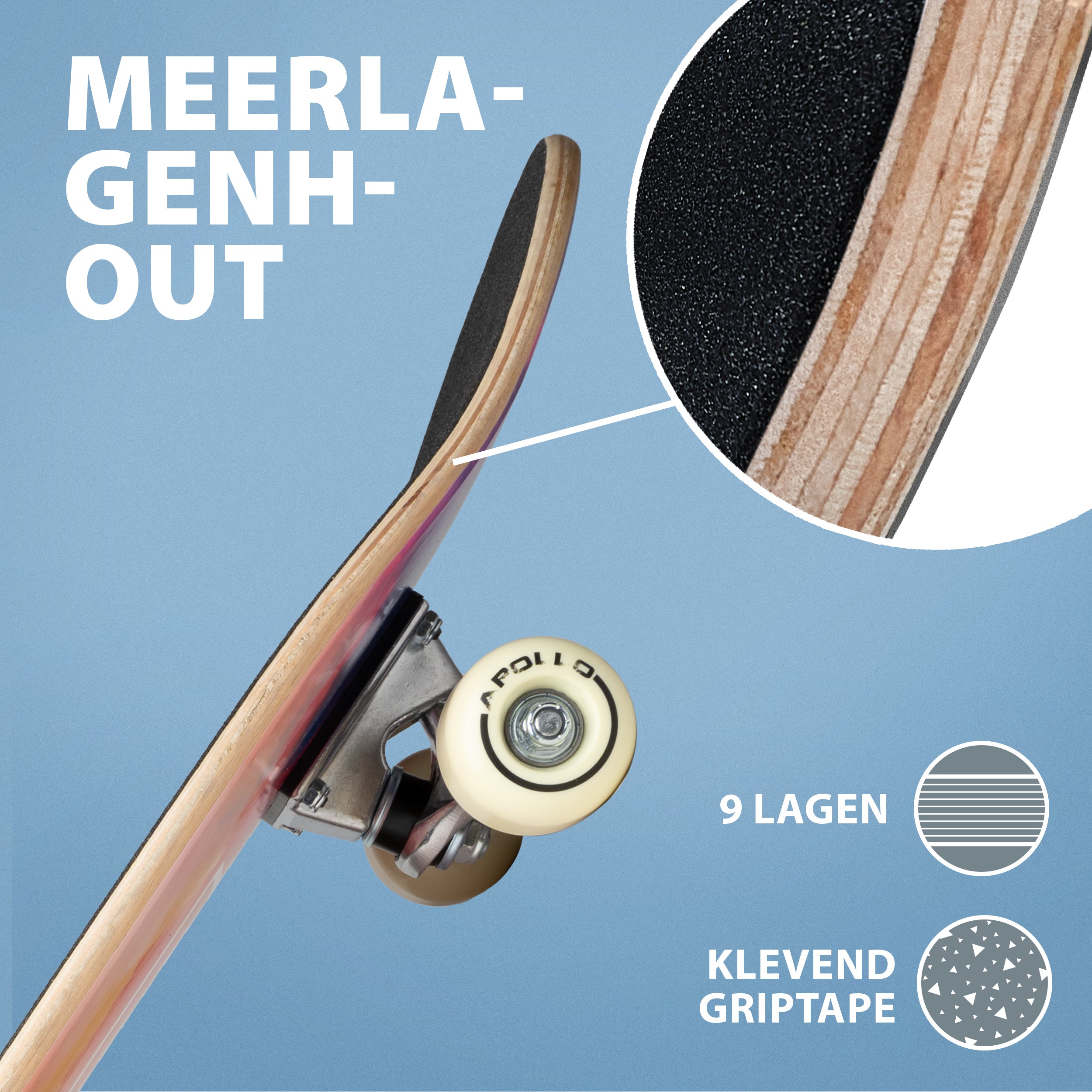 Apollo Kinderen Skateboard 71cm - Color Nebula