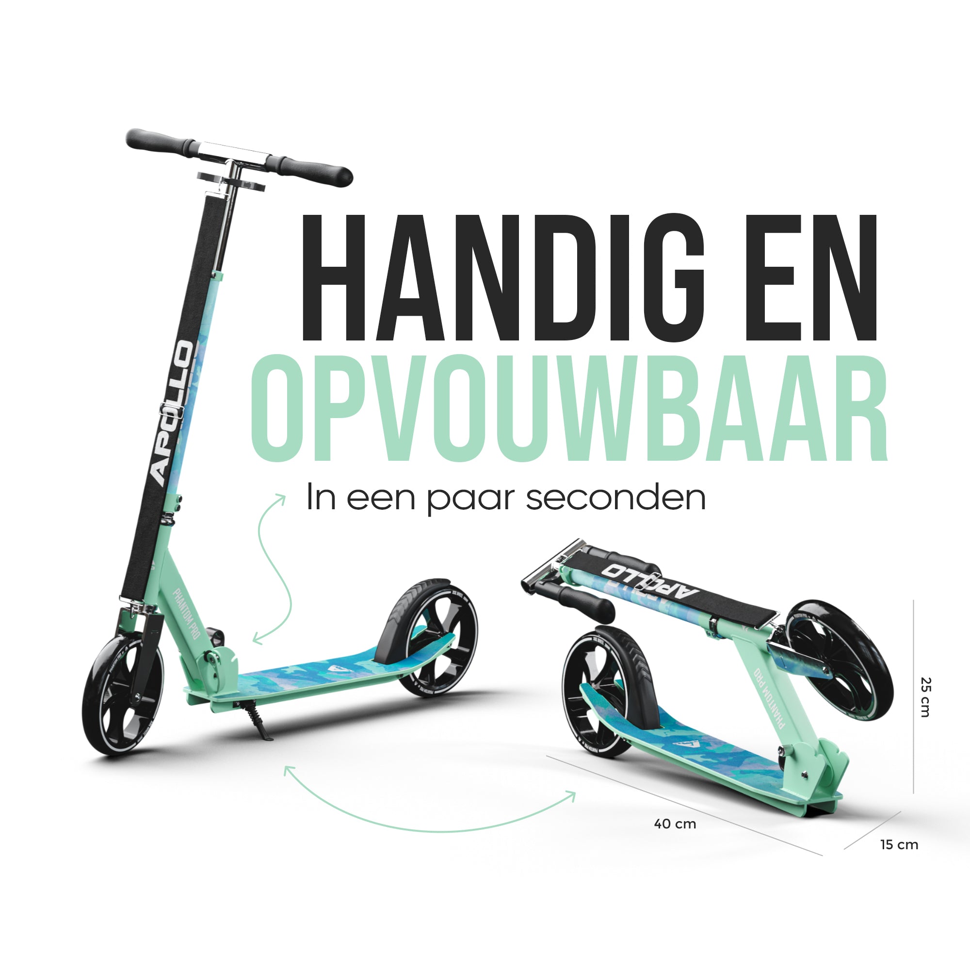 Apollo Klappbarer City Roller für Kinder "Phantom" höhenverstellbarer Tretroller Watercolor