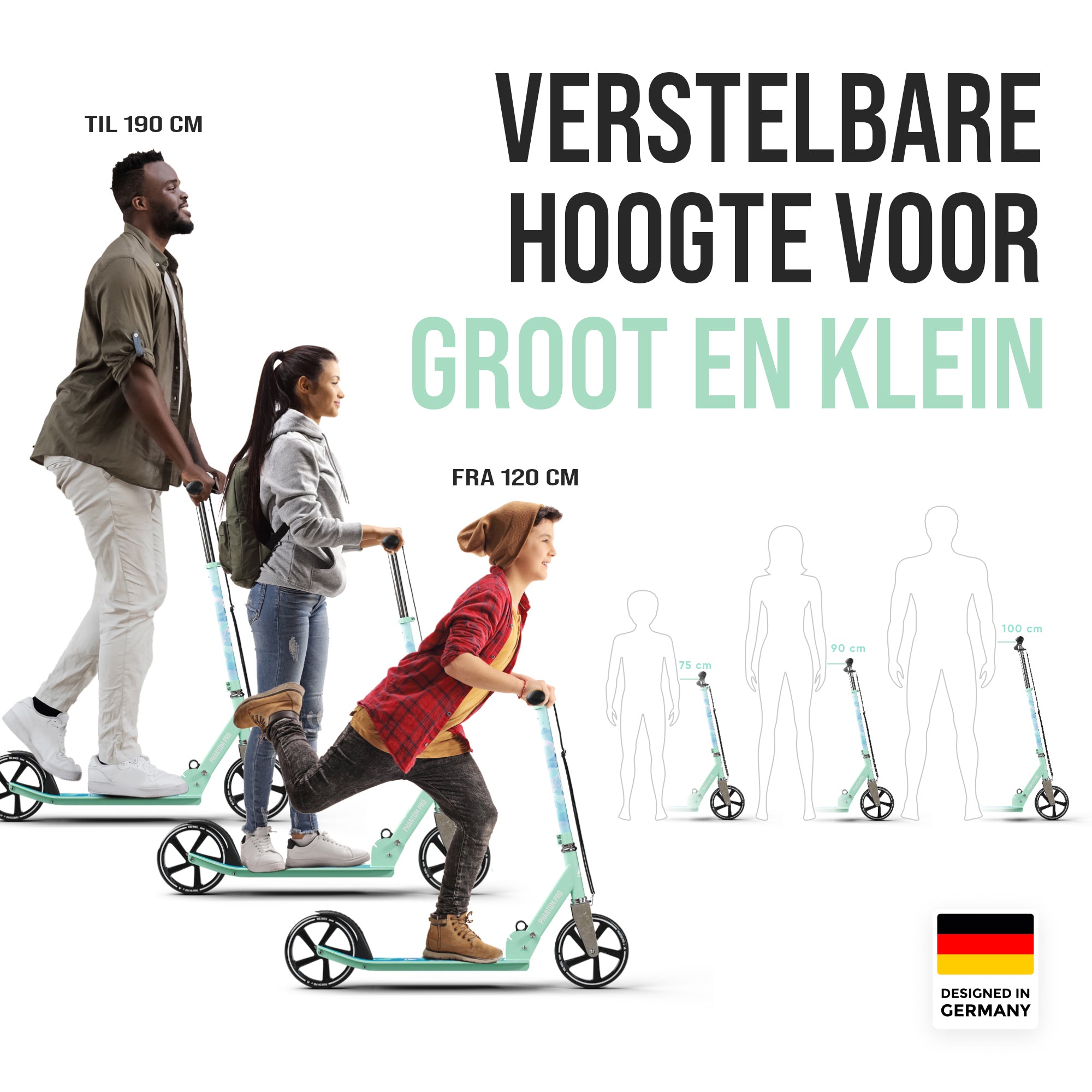 Apollo Klappbarer City Roller für Kinder "Phantom" höhenverstellbarer Tretroller Watercolor