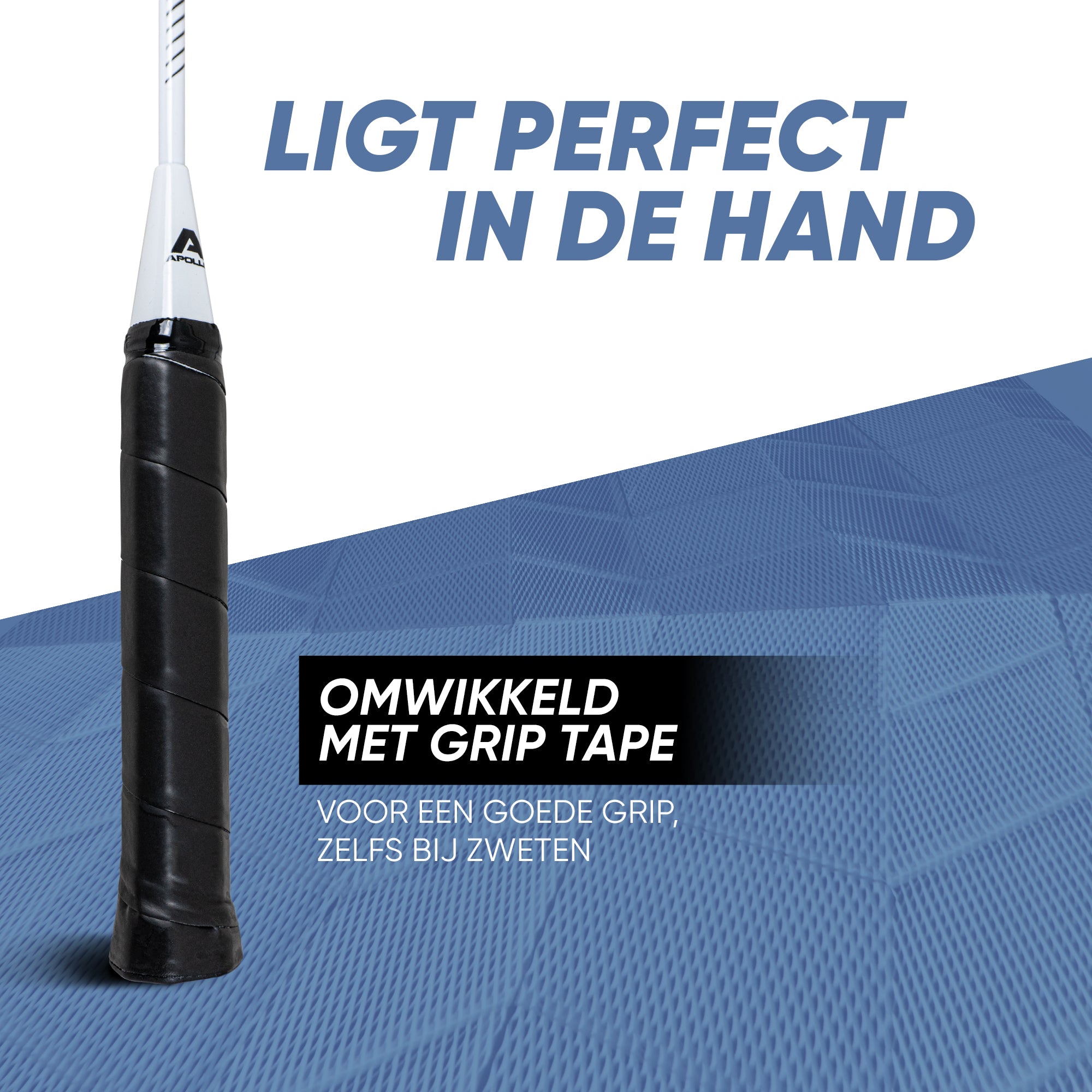 Apollo Badmintonset Match Pro 400 - Badmintonracket voor kinderen en volwassenen Wit Zwart