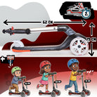 Apollo Funsport Nederland Apollo Whizzie LED kinderstep, opvouwbare kinderstep Zwarte Vlam