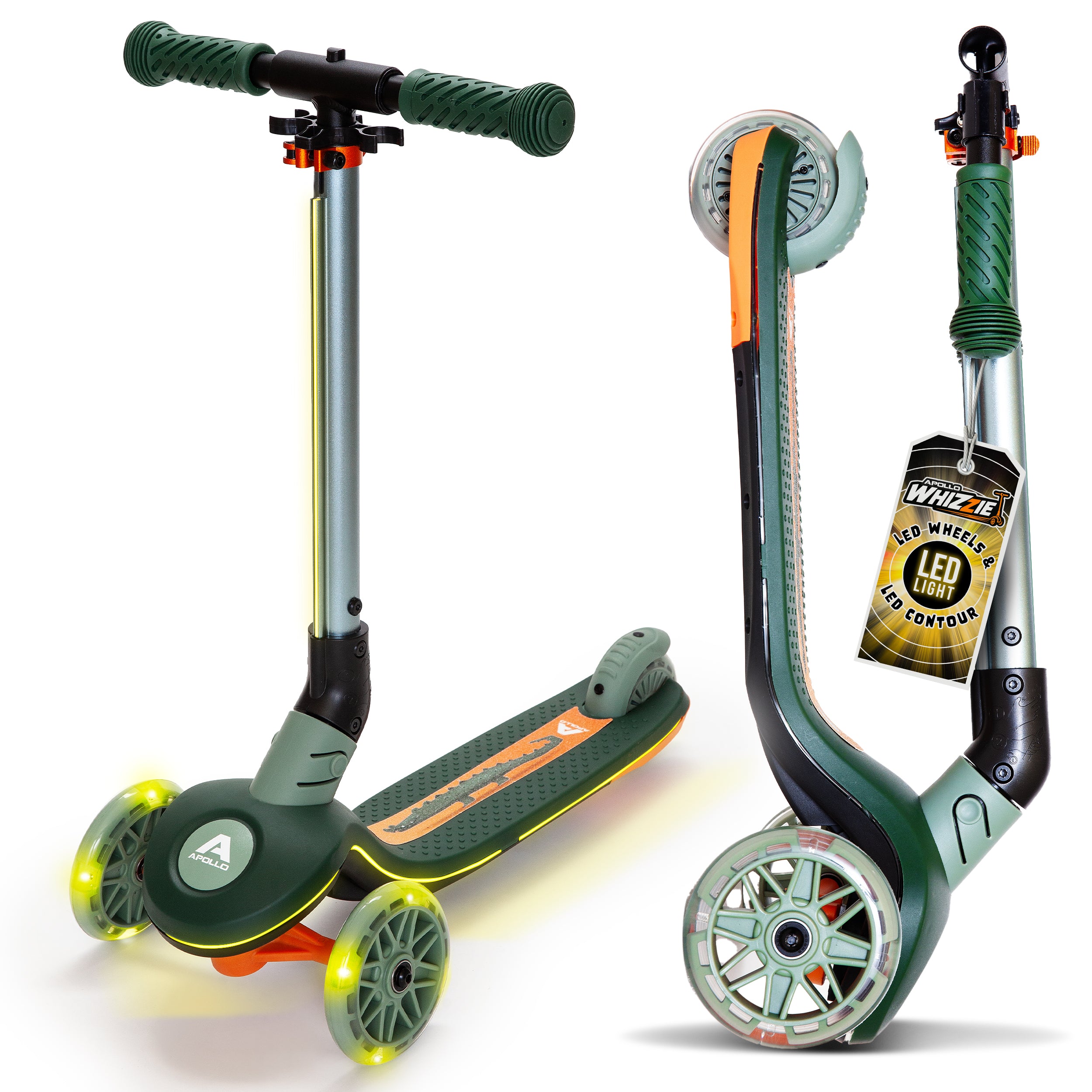 Apollo Funsport Nederland Apollo Whizzie LED kinderstep, opvouwbare kinderstep Croco