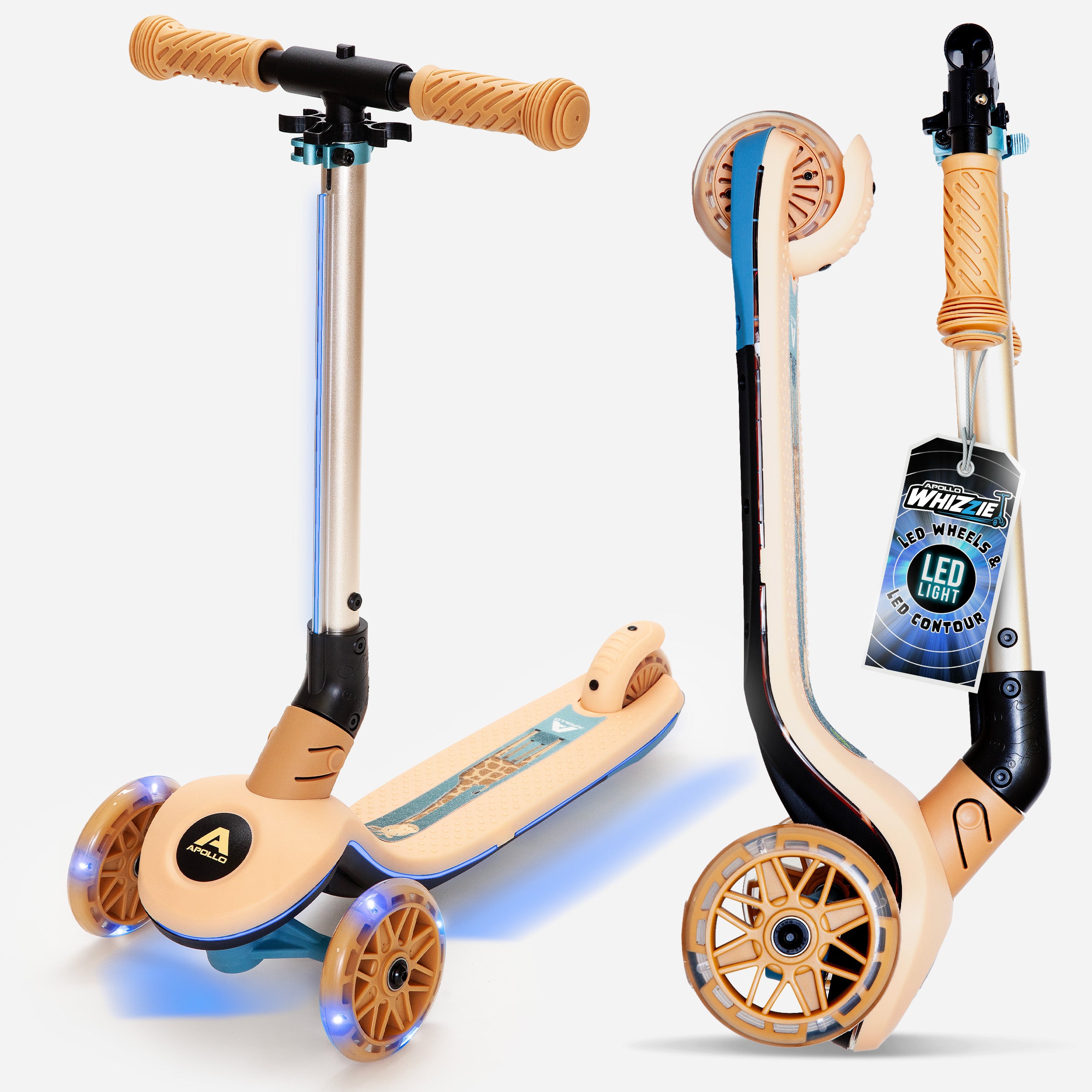 Apollo Funsport Nederland Apollo Whizzie LED kinderstep, opvouwbare kinderstep Giraf