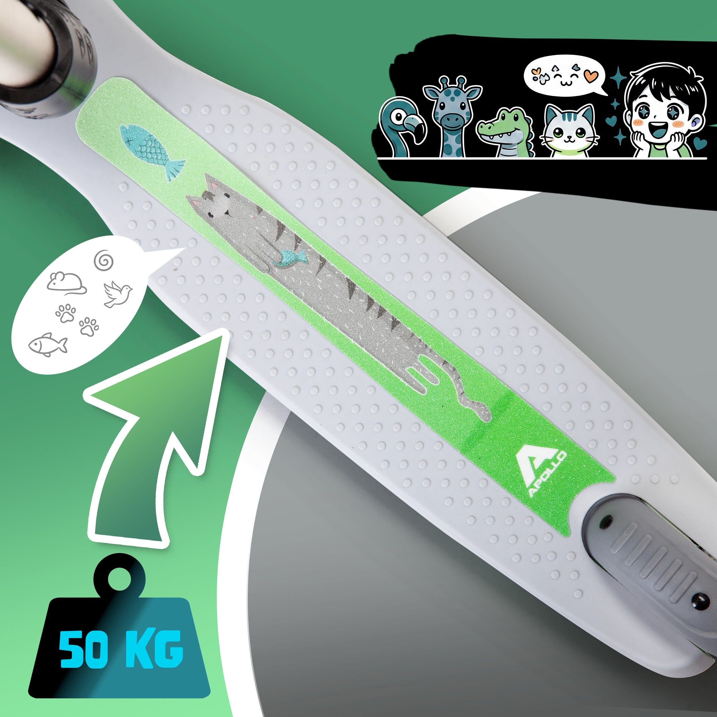 Apollo Funsport Nederland Apollo Whizzie LED kinderstep, opvouwbare kinderstep Kat