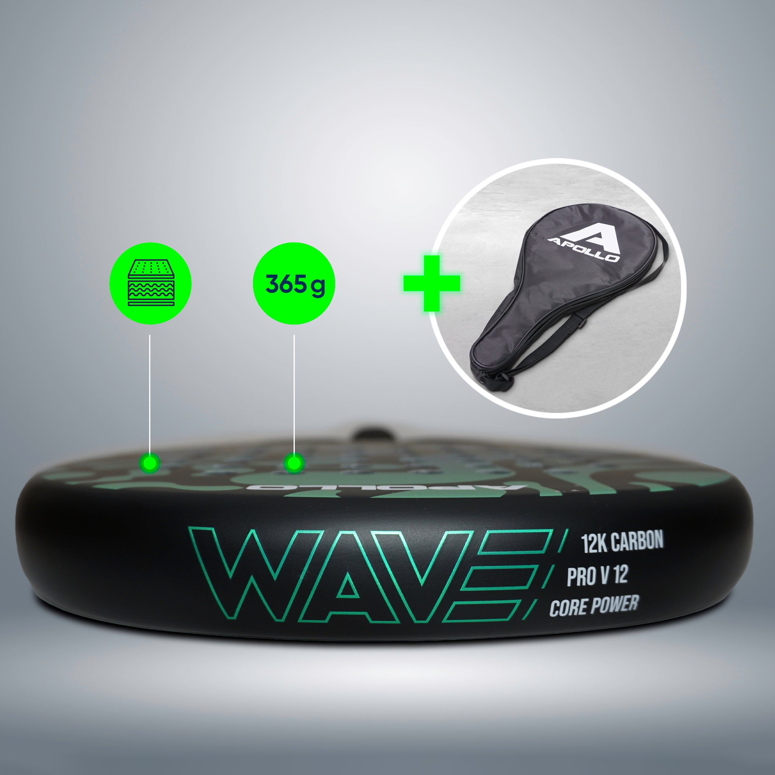 Apollo Funsport Nederland Apollo 12K Wave Padelracket Mint Blue