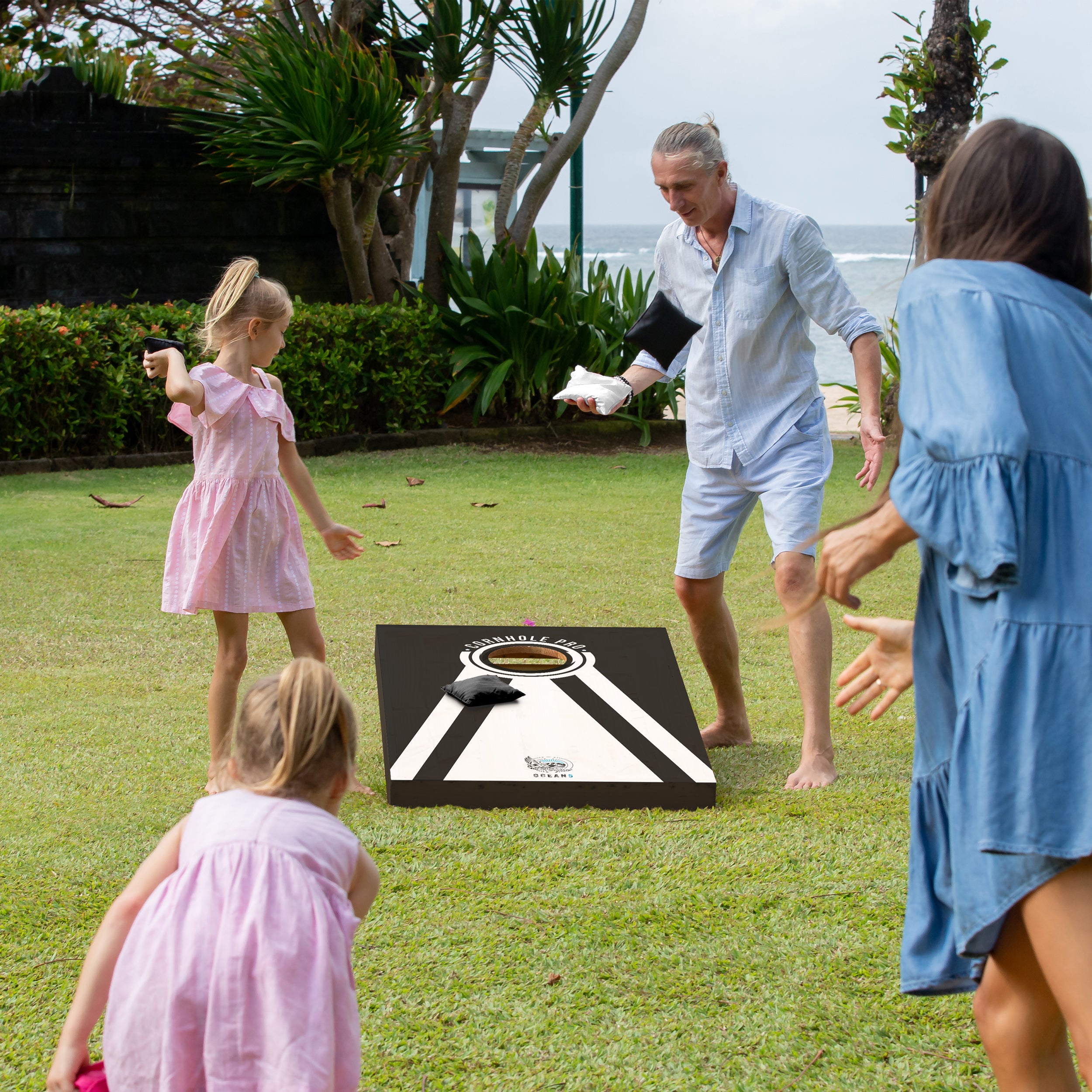 Apollo Cornhole Pro - groot zakgooi spel, buitenspel, werpspel Blauw
