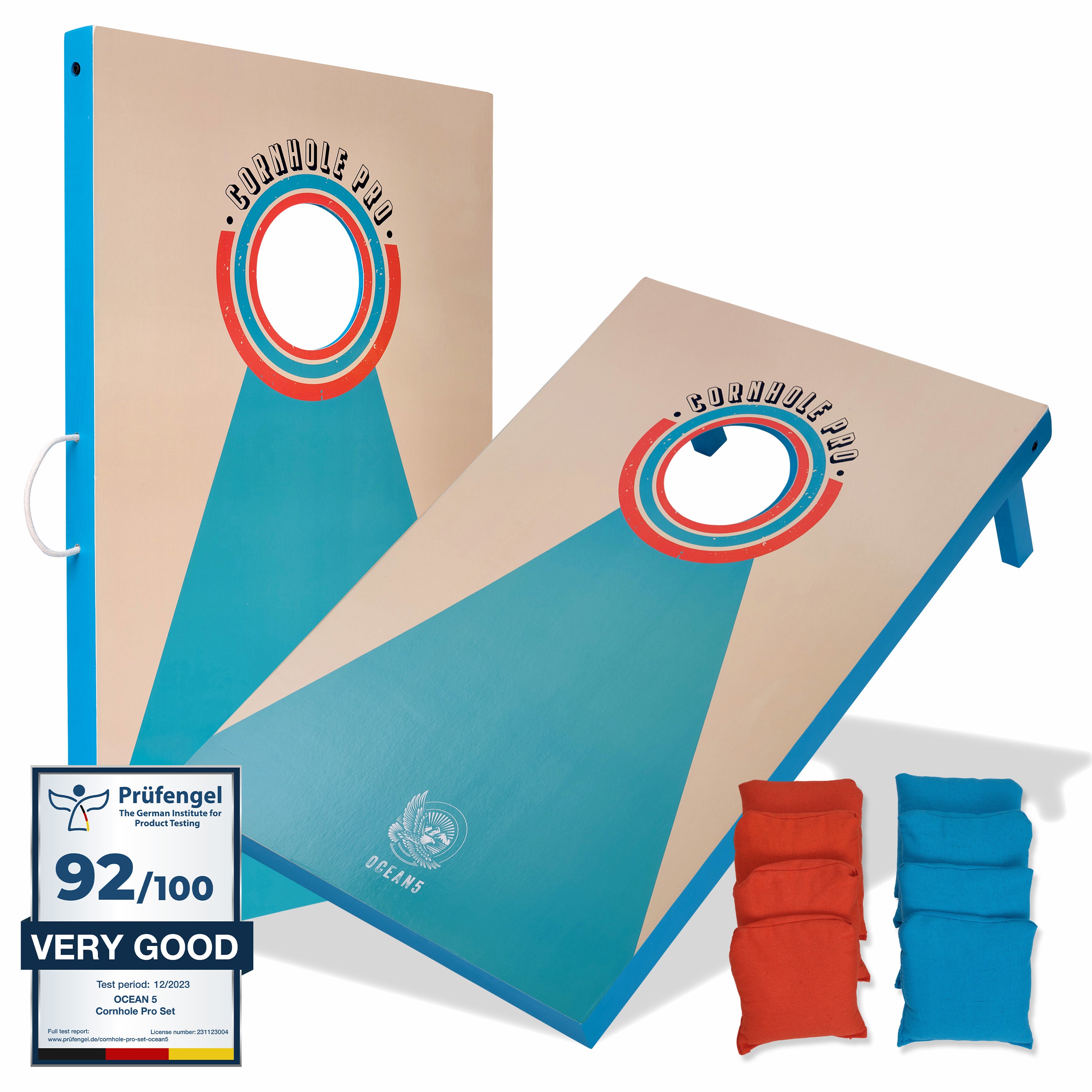 Apollo Cornhole Pro - groot zakgooi spel, buitenspel, werpspel Blauw