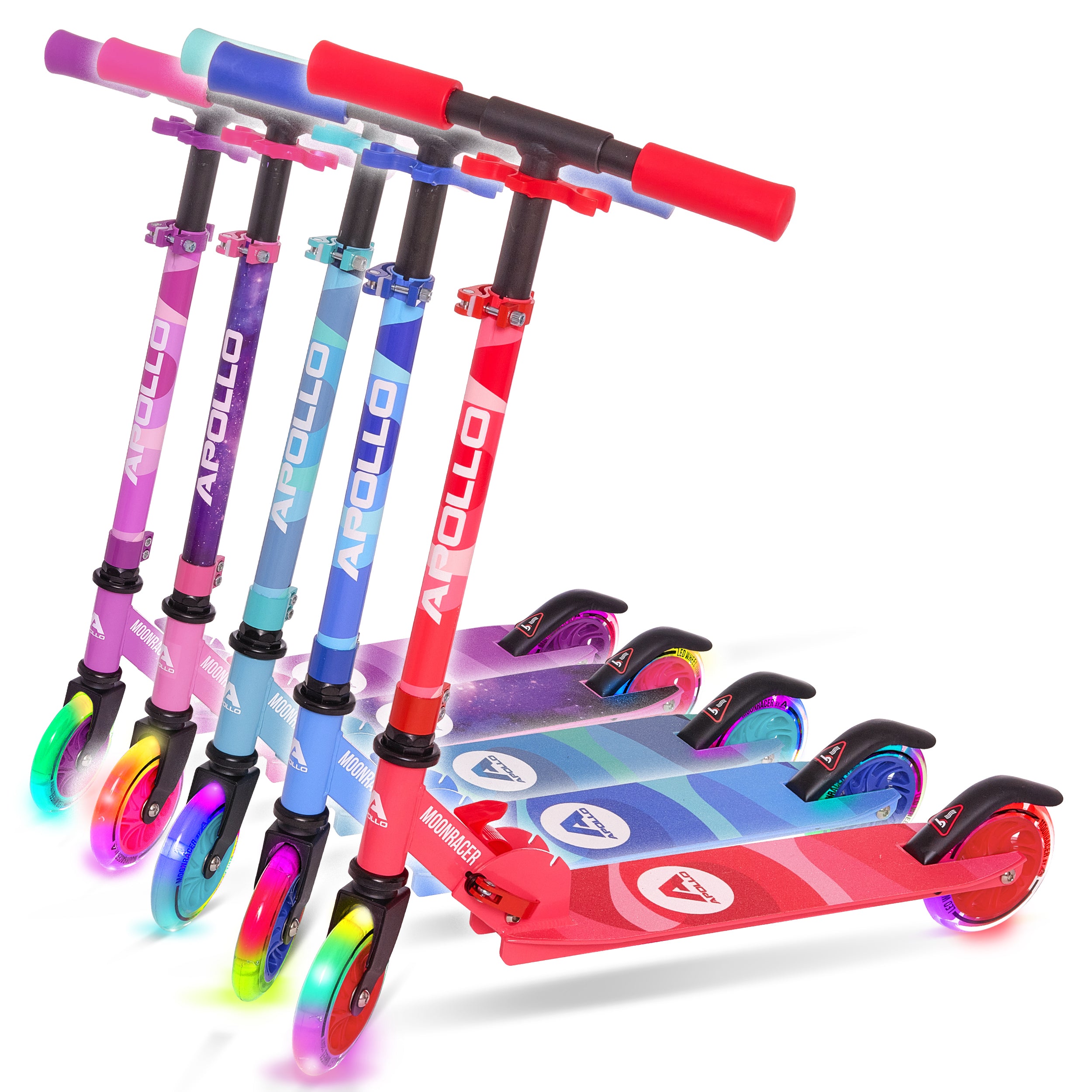 Apollo Kinderscooter 'Moonracer' LED-step met Vering