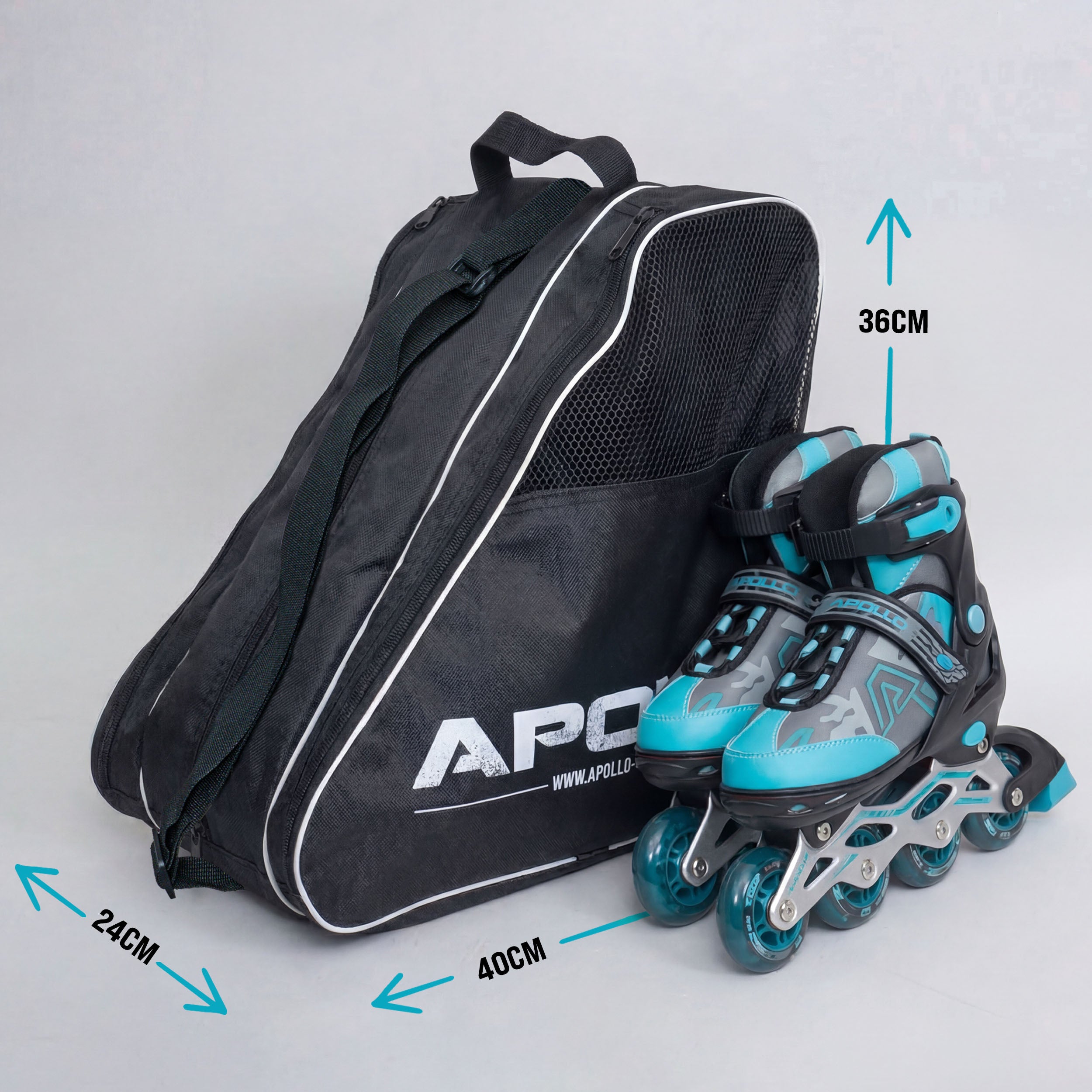 Apollo Funsport Nederland Praktische schaats- en rolschaatstas, stijlvolle transporttas voor skates en inline skates inclusief accessoires