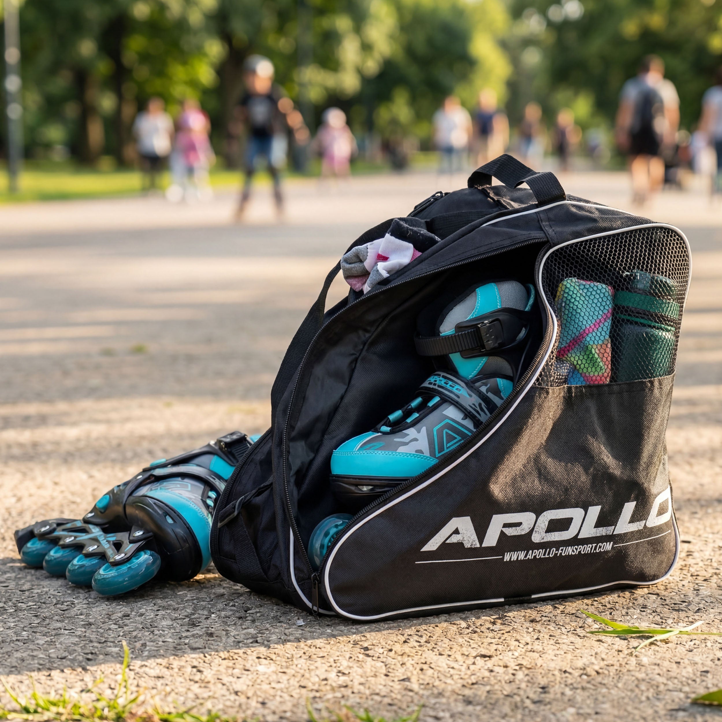 Apollo Funsport Nederland Praktische schaats- en rolschaatstas, stijlvolle transporttas voor skates en inline skates inclusief accessoires