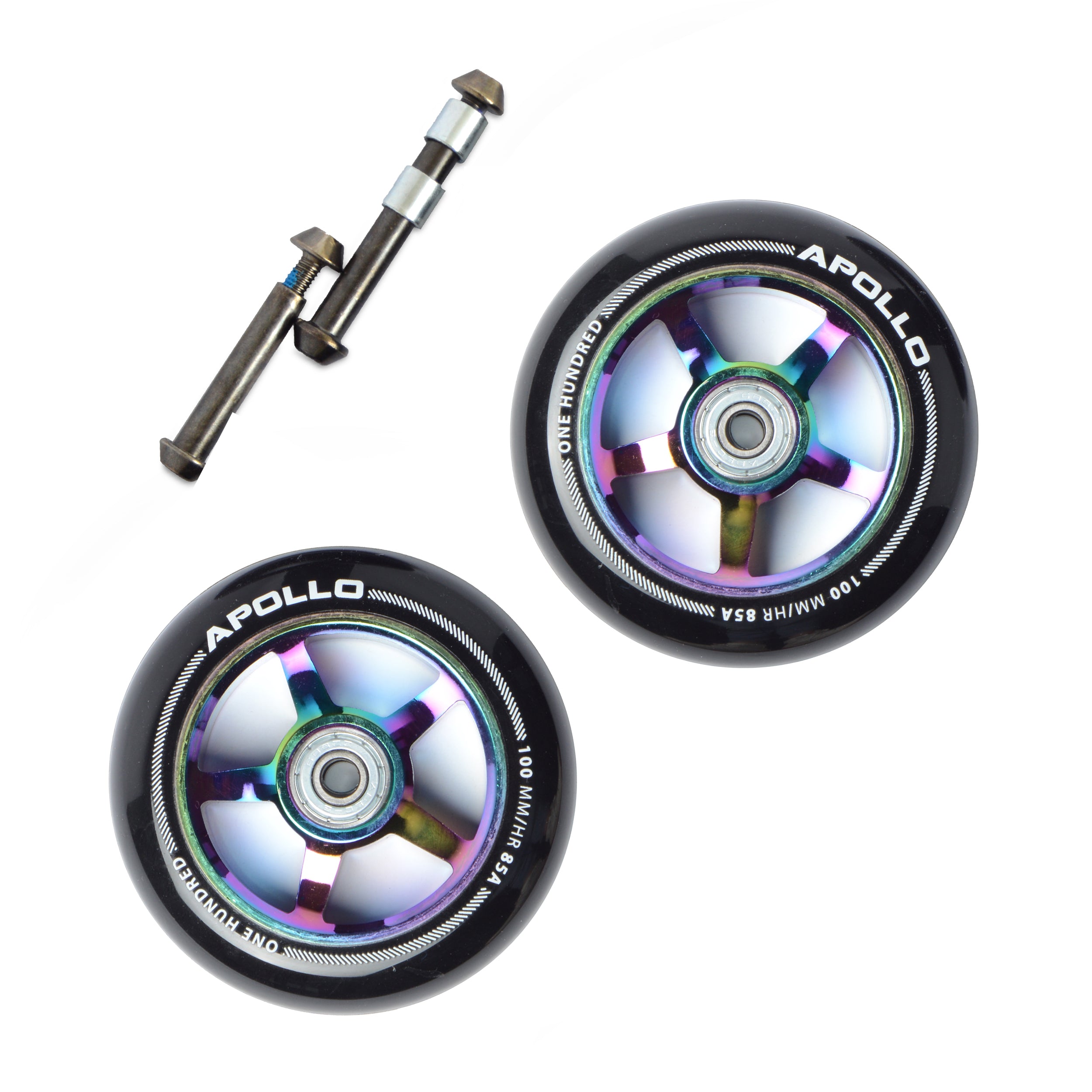Apollo APOLLO Stunt Scooter reservewielenset Pro Wheels 100mm - ABEC 9 kogellagers Rainbow - ALU Core