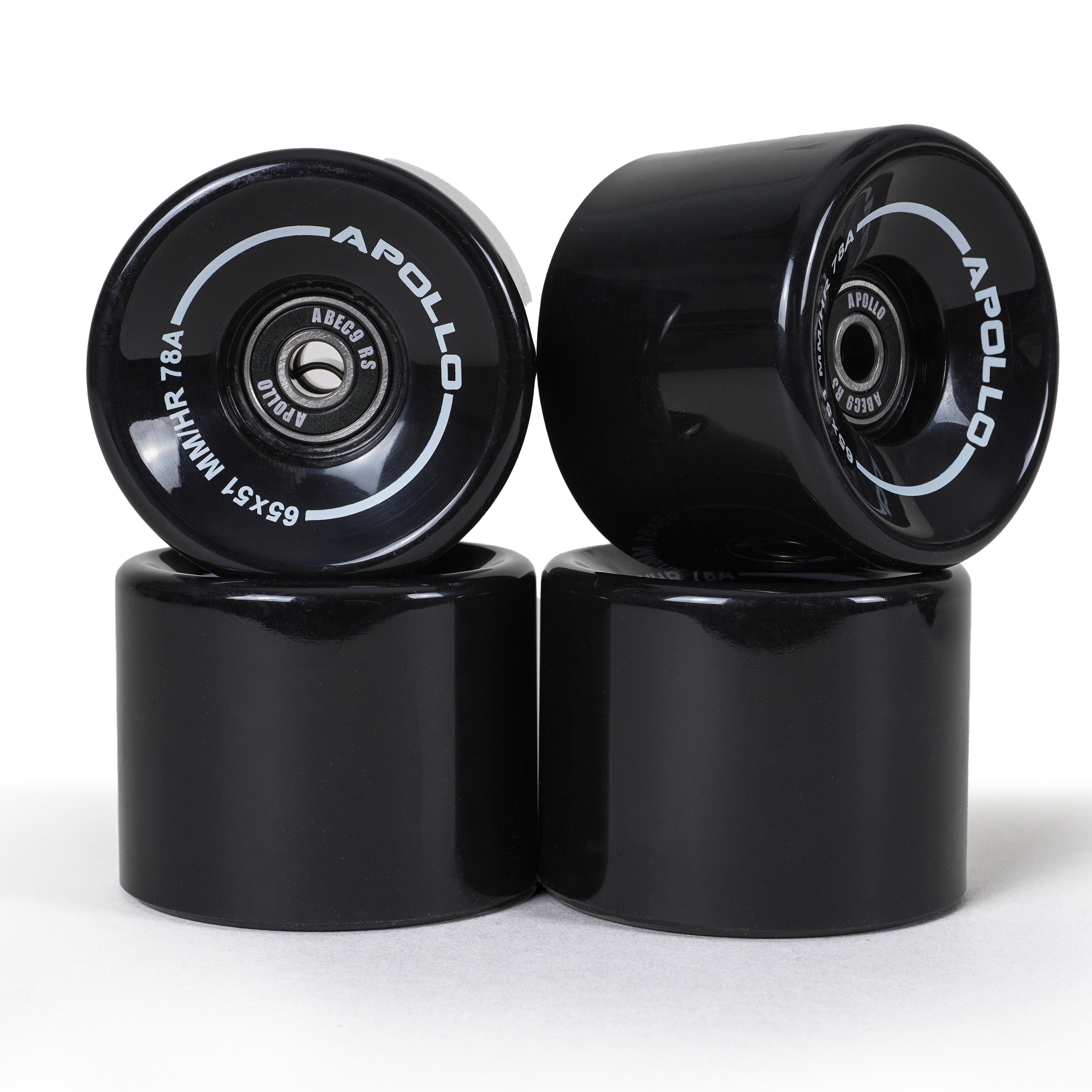 Apollo Funsport Nederland Apollo Zwarte Longboard & Skateboard Wielen Black - 65 x 51
