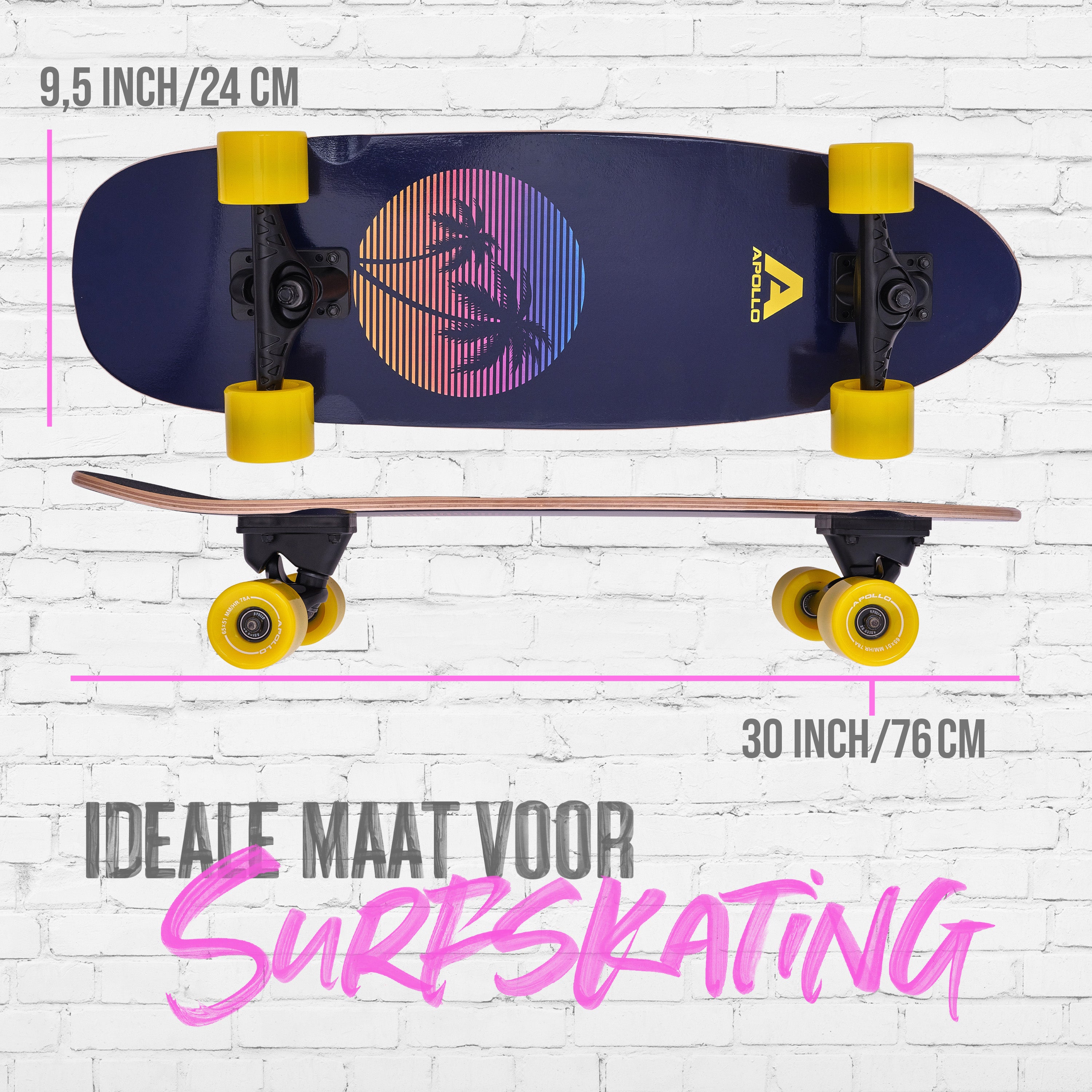 Apollo Surfskate Board - Miami Sunset Miami Sunset